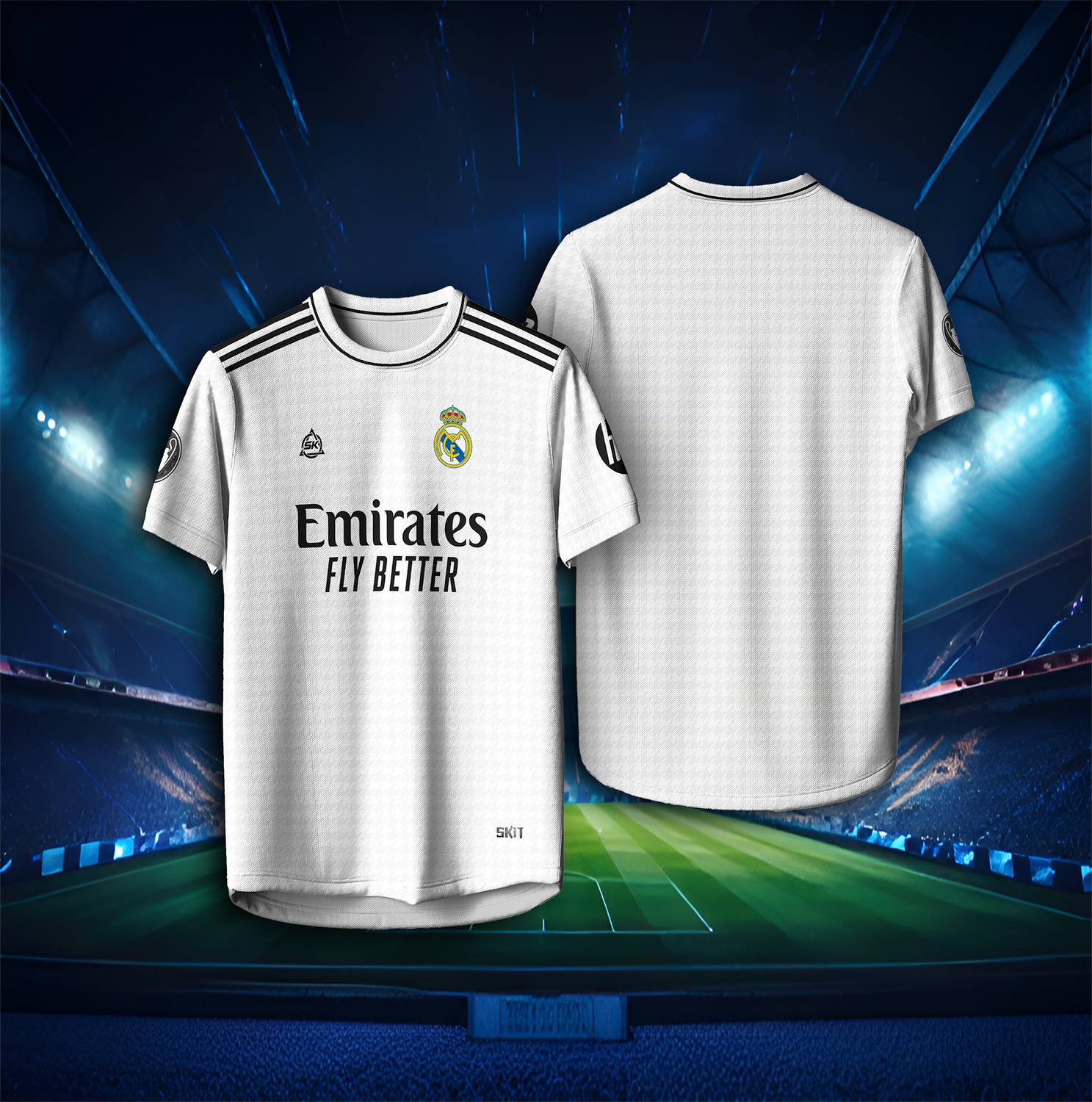 SK SKIT Men White Round Neck T-Shirt - Image 1