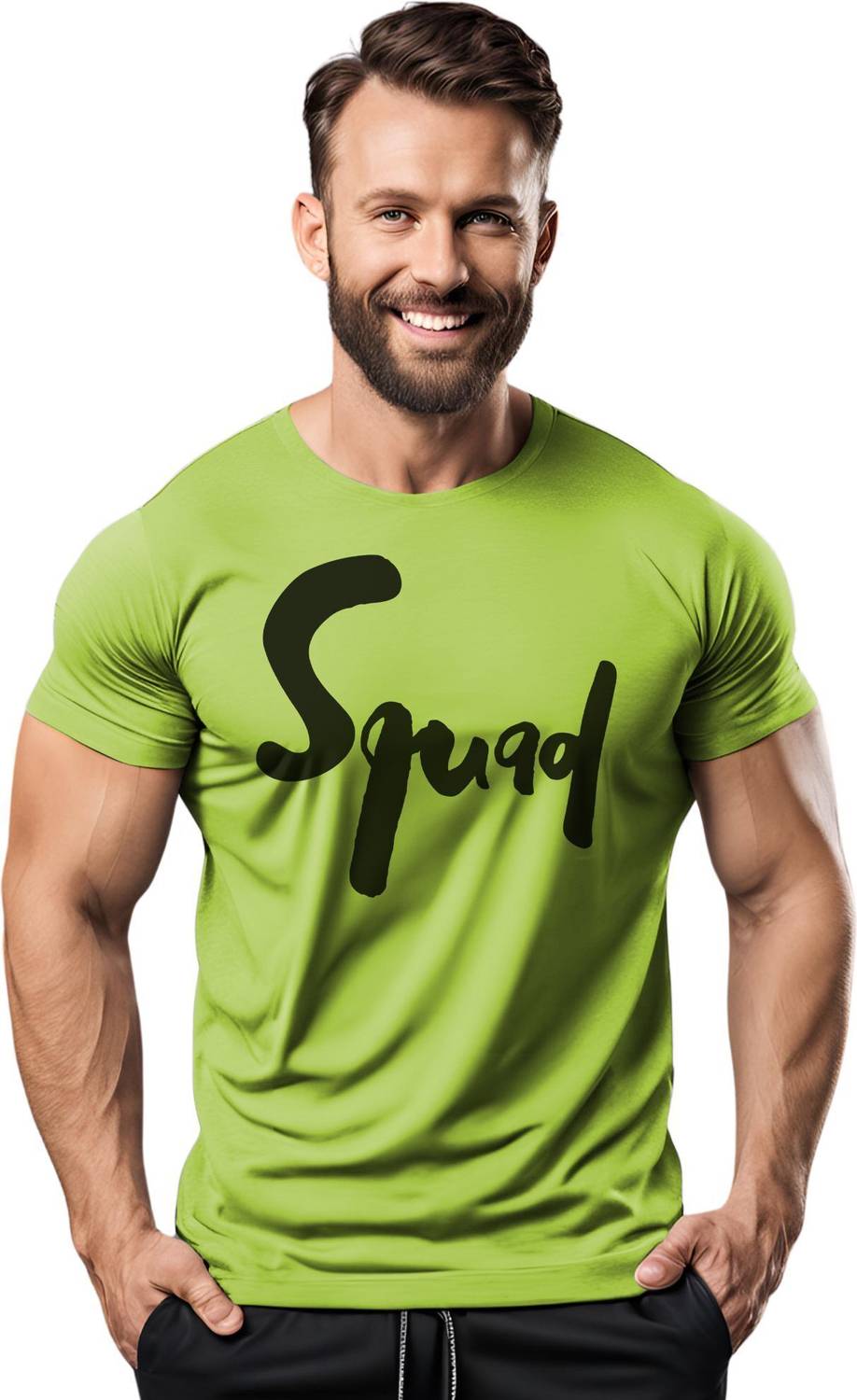 3colors Printed Men Round Neck Green T-Shirt
