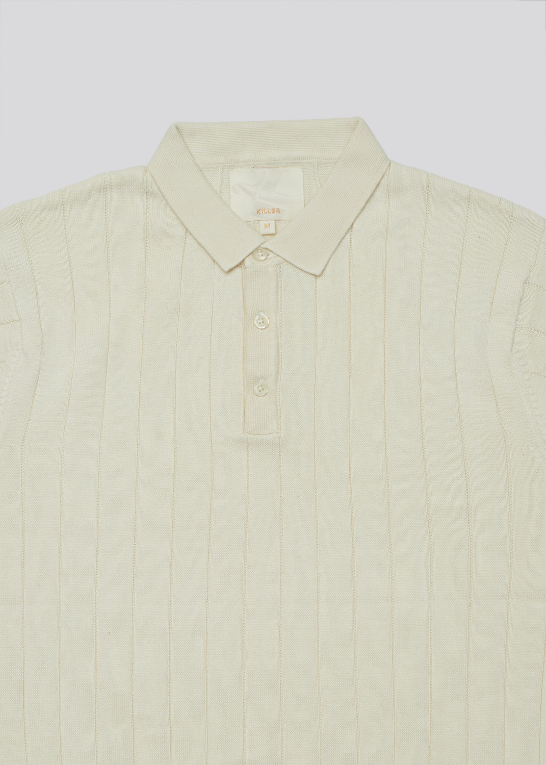 Image of KILLER Solid Men Polo Neck Beige T-Shirt