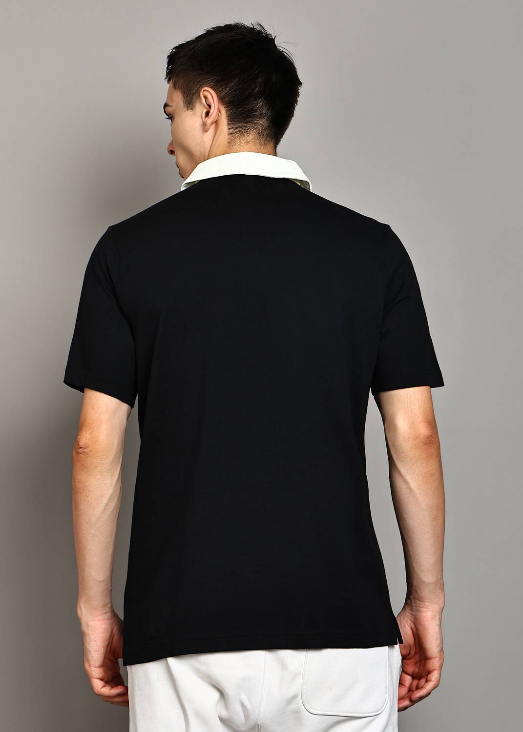 ADIDAS Solid Men Polo Neck Black T-Shirt - Image 4