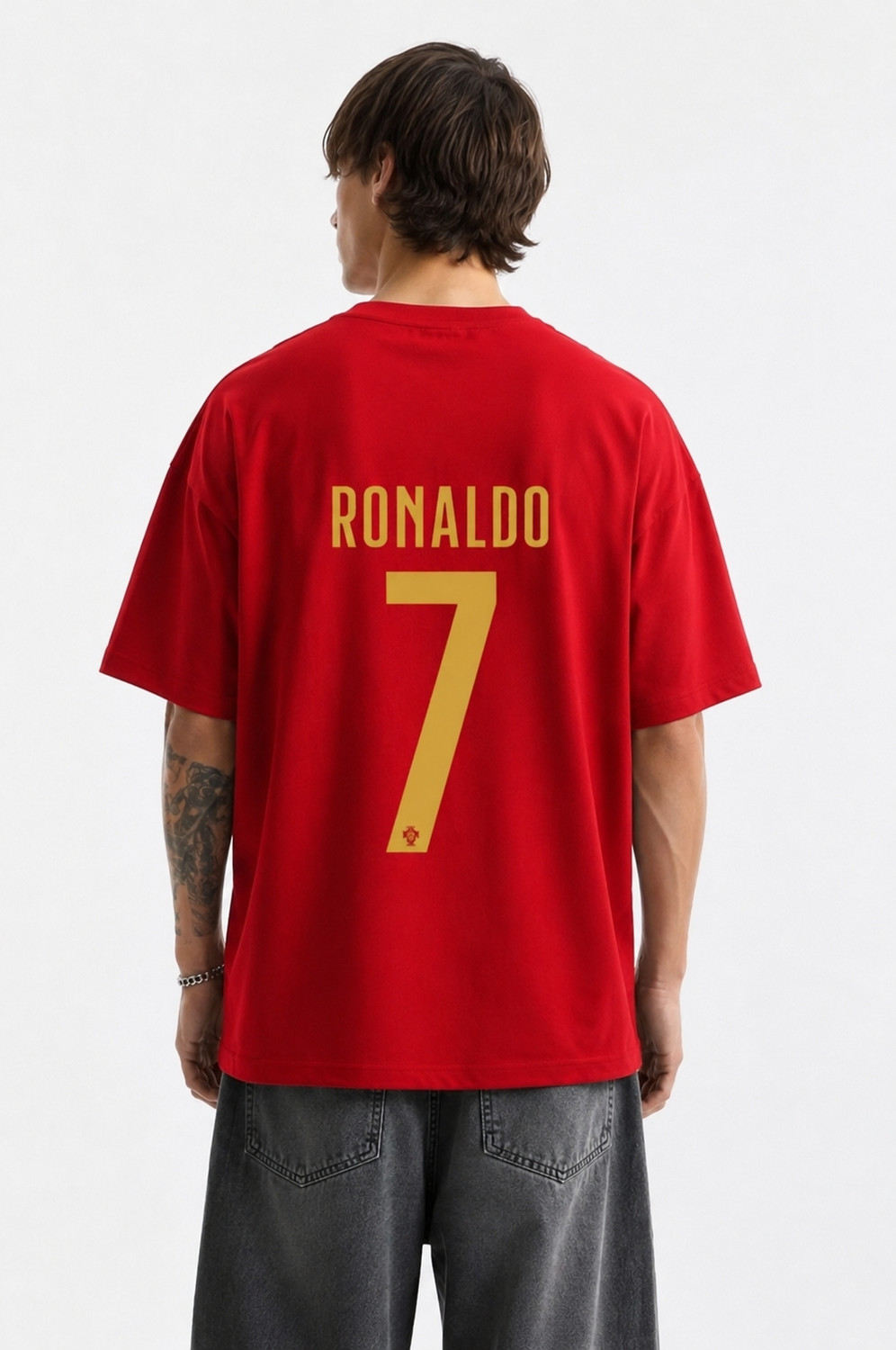 Image of tru Printed Men Round Neck Red T-Shirt