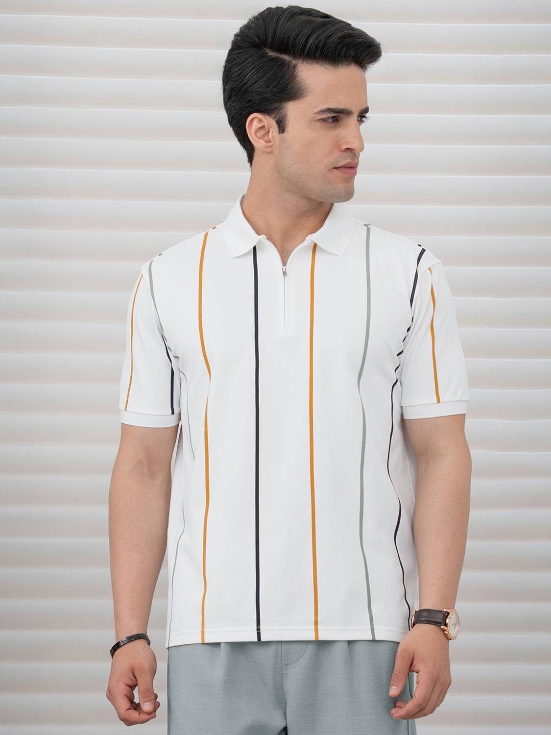 RED TAPE Men Polo Neck White T-Shirt - Image 5