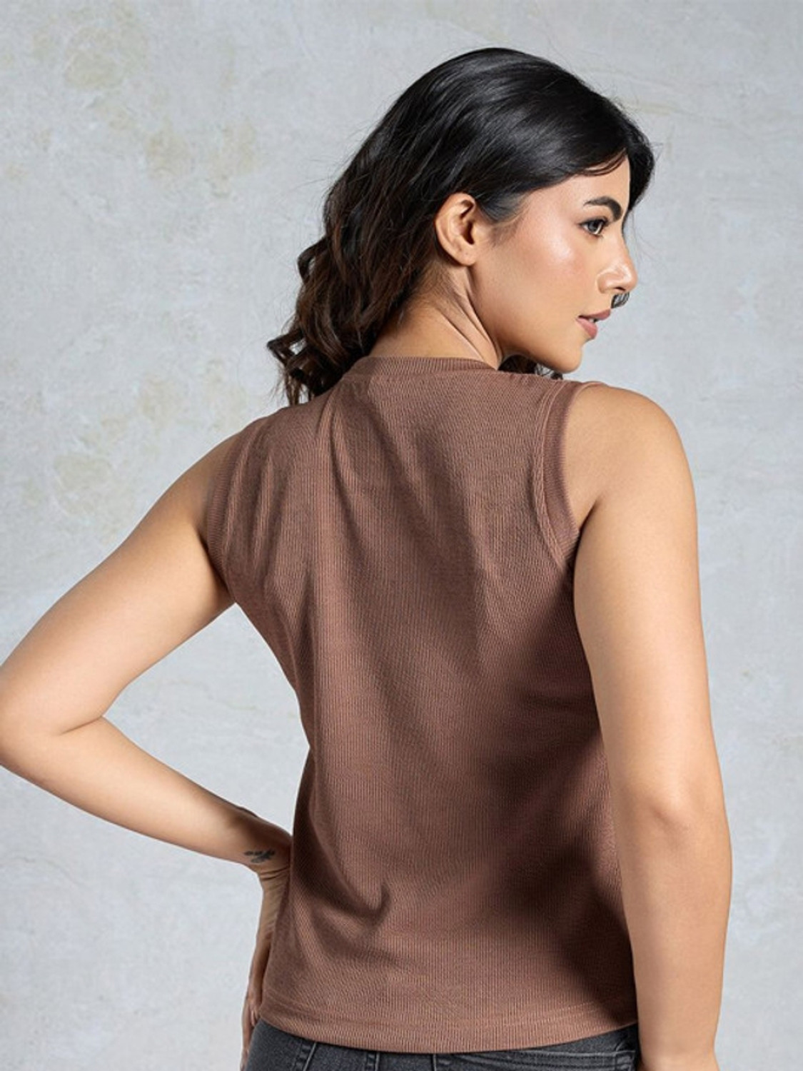 Image of BEELLO STYLE Casual Solid Women Brown, Purple Top