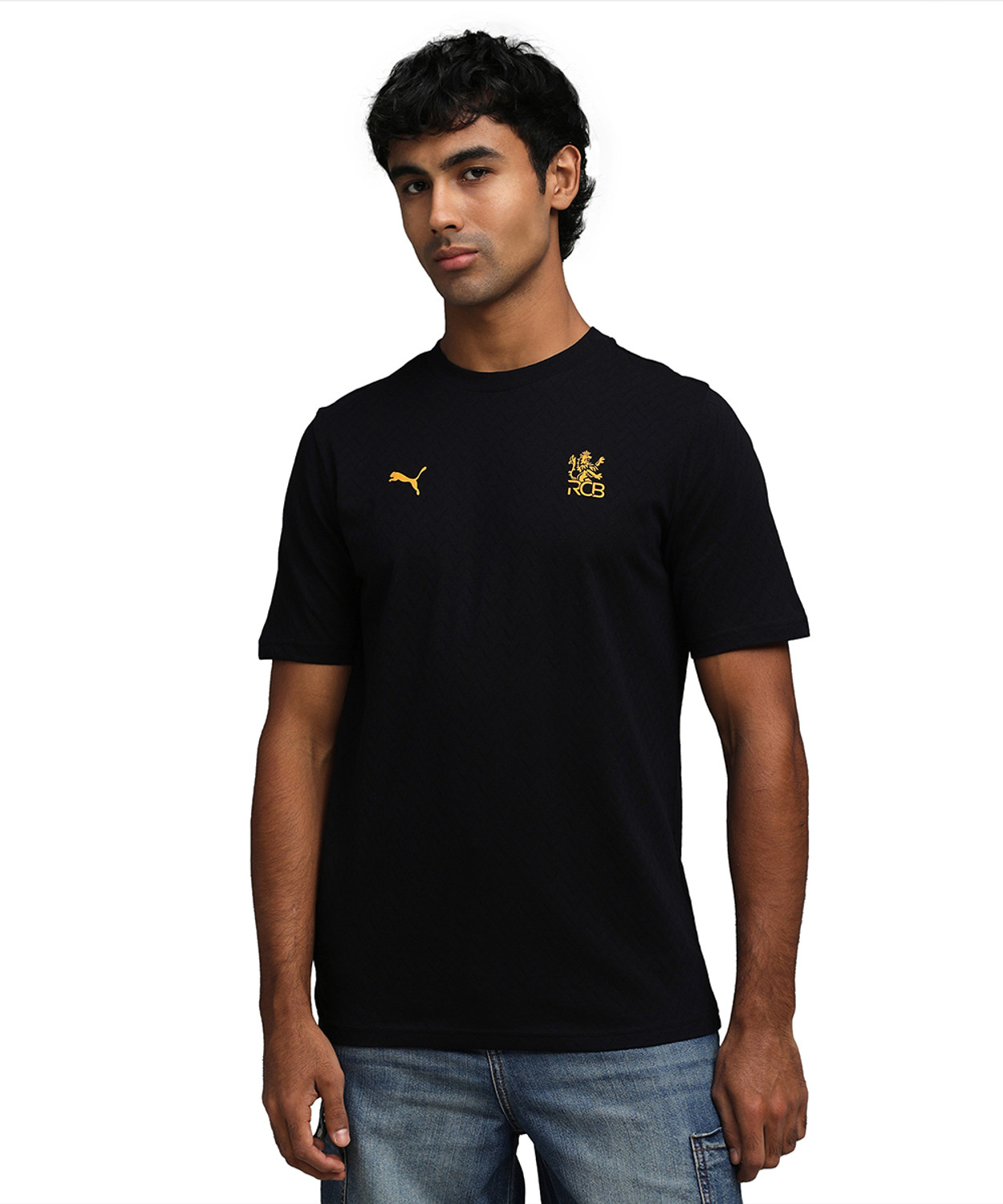 Image of PUMA Solid Men Crew Neck Black T-Shirt