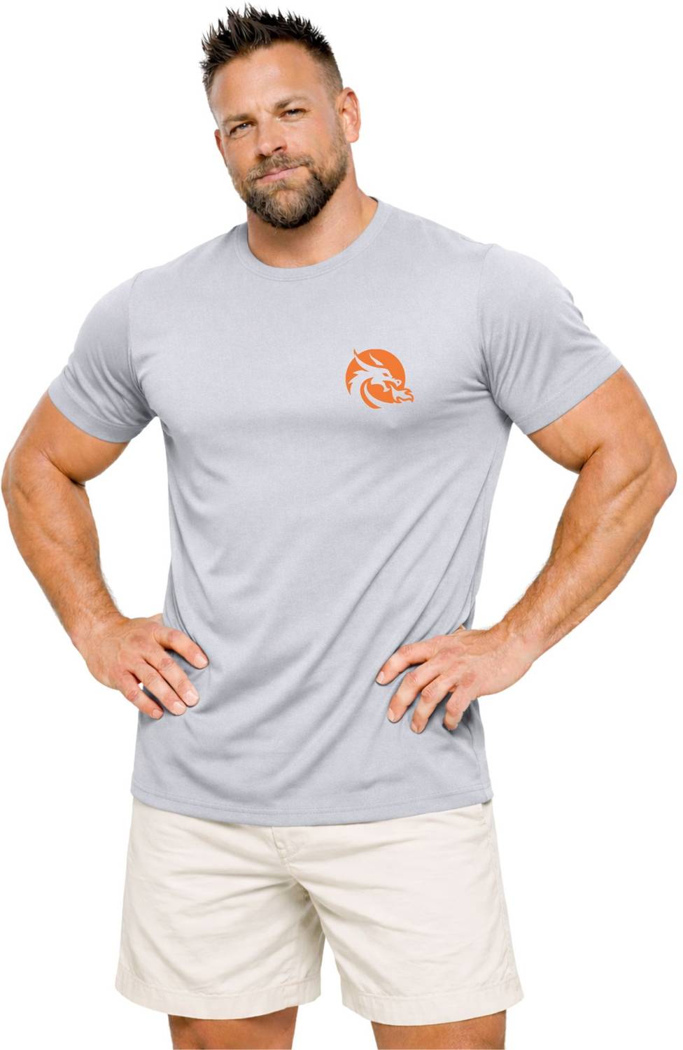 3colors Printed Men Round Neck Grey T-Shirt
