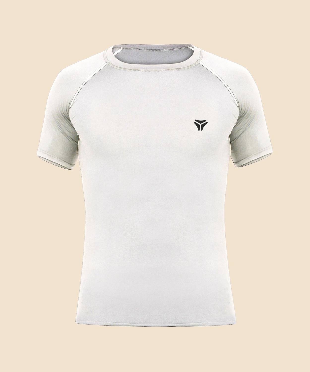 Kyk Men Solid Round Neck Polyester White T-Shirt