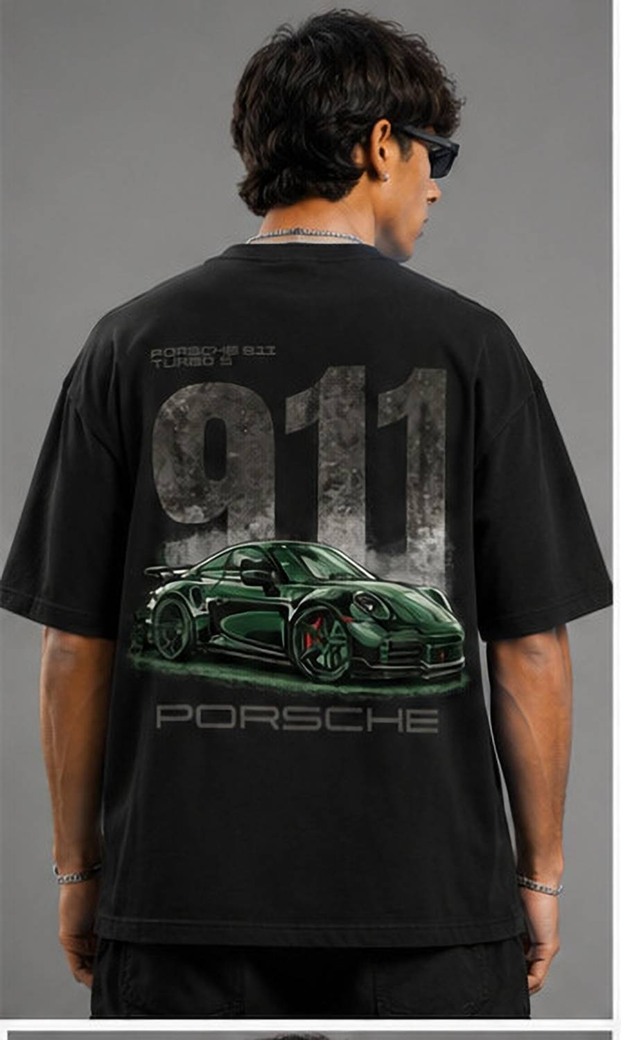 porchetv Black Men's Round Neck T-Shirt - Image 4