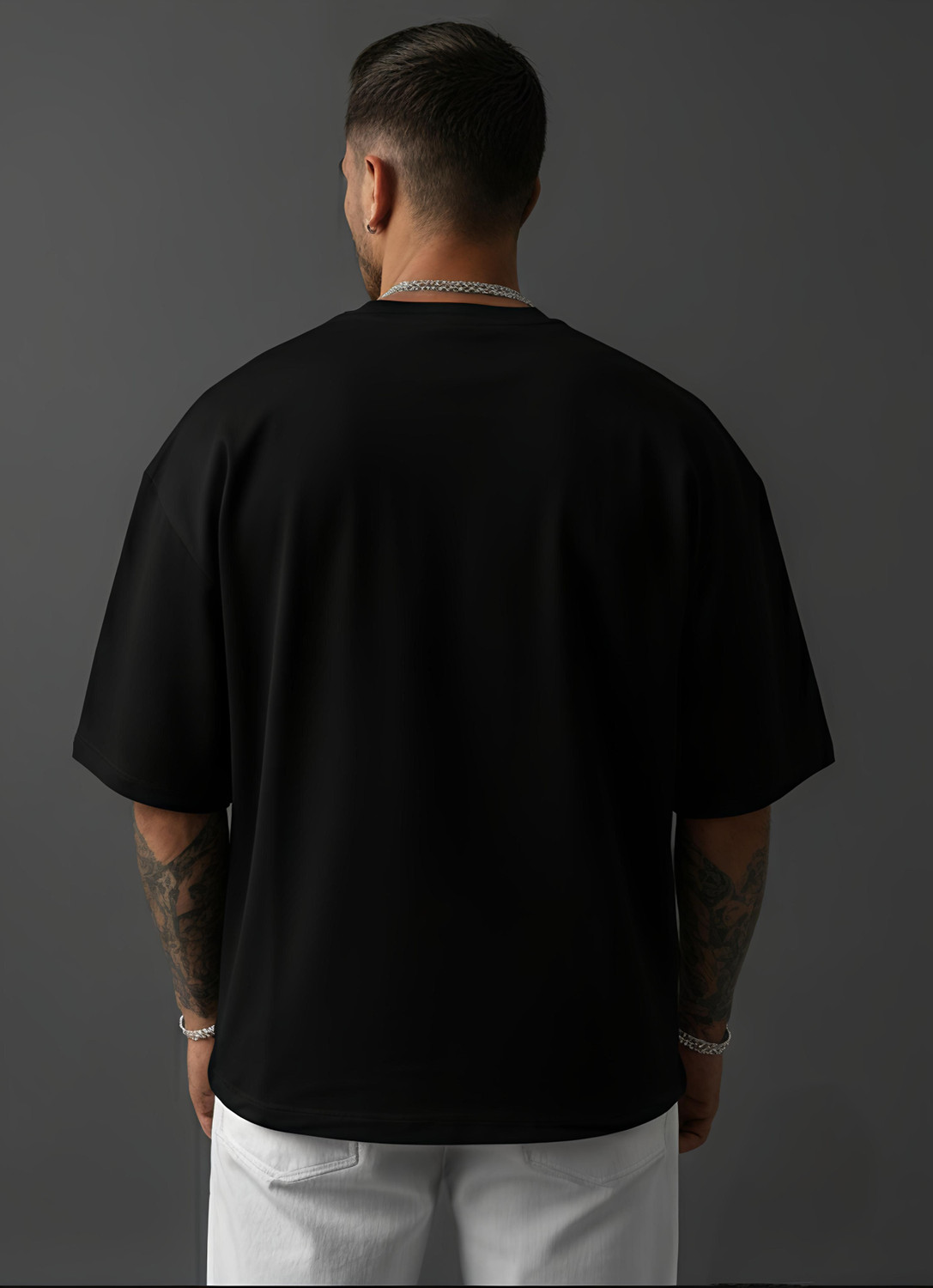 Image of Fab Fashion Studio Printed Men Round Neck Black T-Shirt