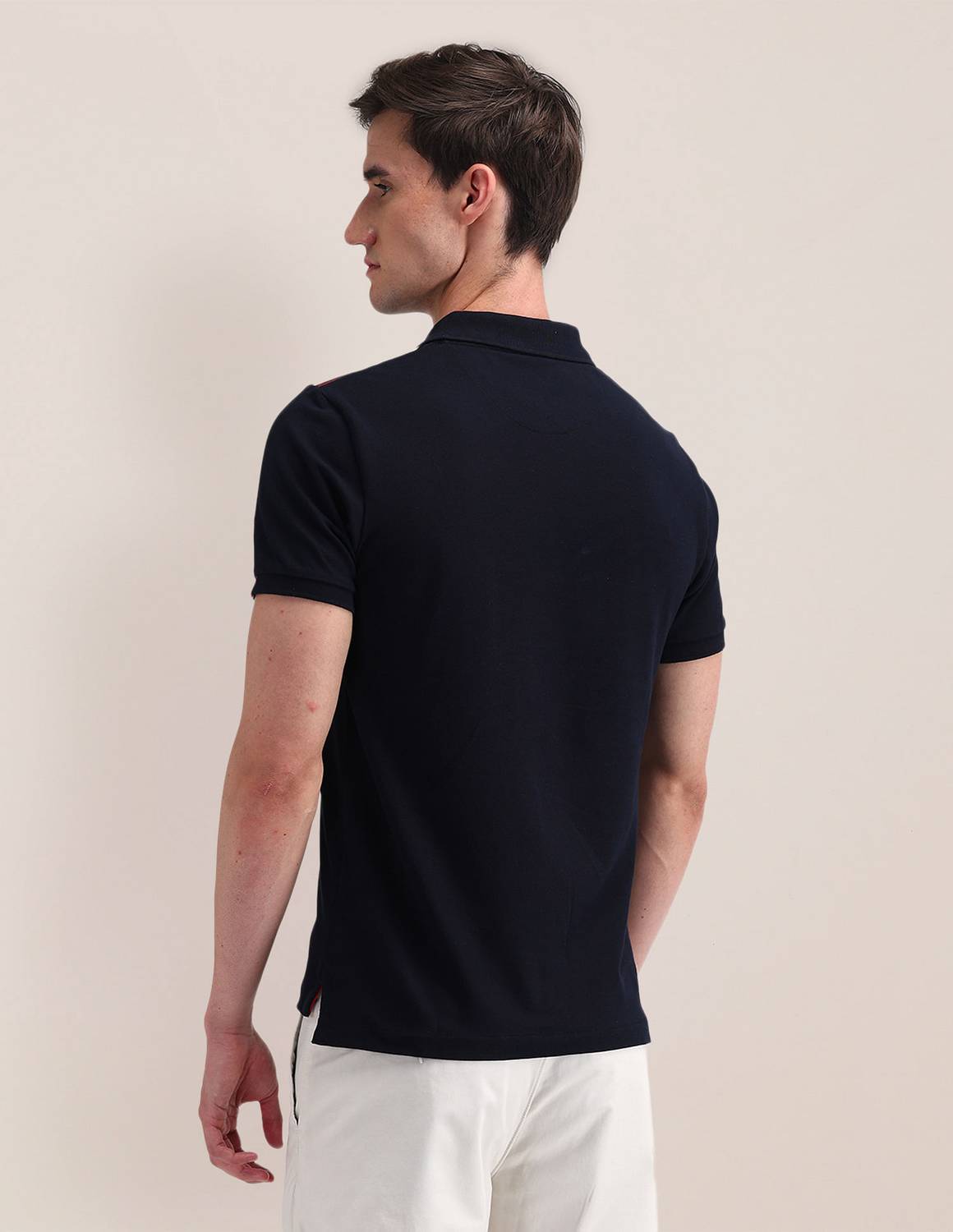 U.S. POLO ASSN. Solid Men Polo Neck Blue T-Shirt - Image 3