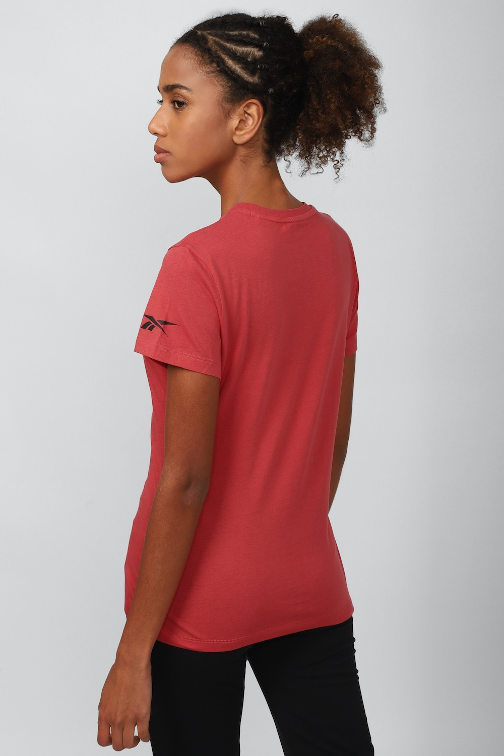 Image of REEBOK Solid Women Round Neck Red T-Shirt