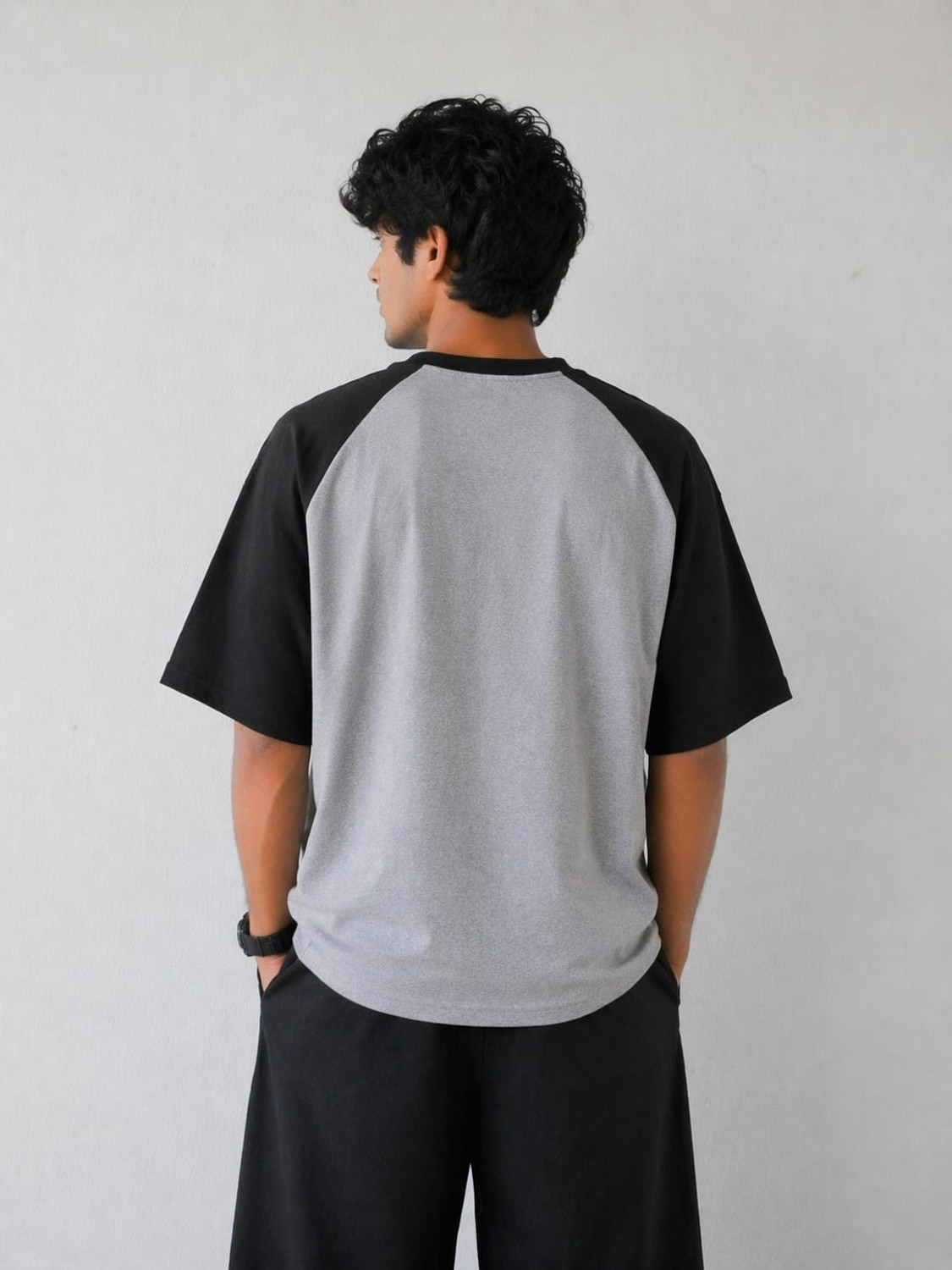 Image of Nexzo Graphic Print Men Round Neck Reversible Grey T-Shirt