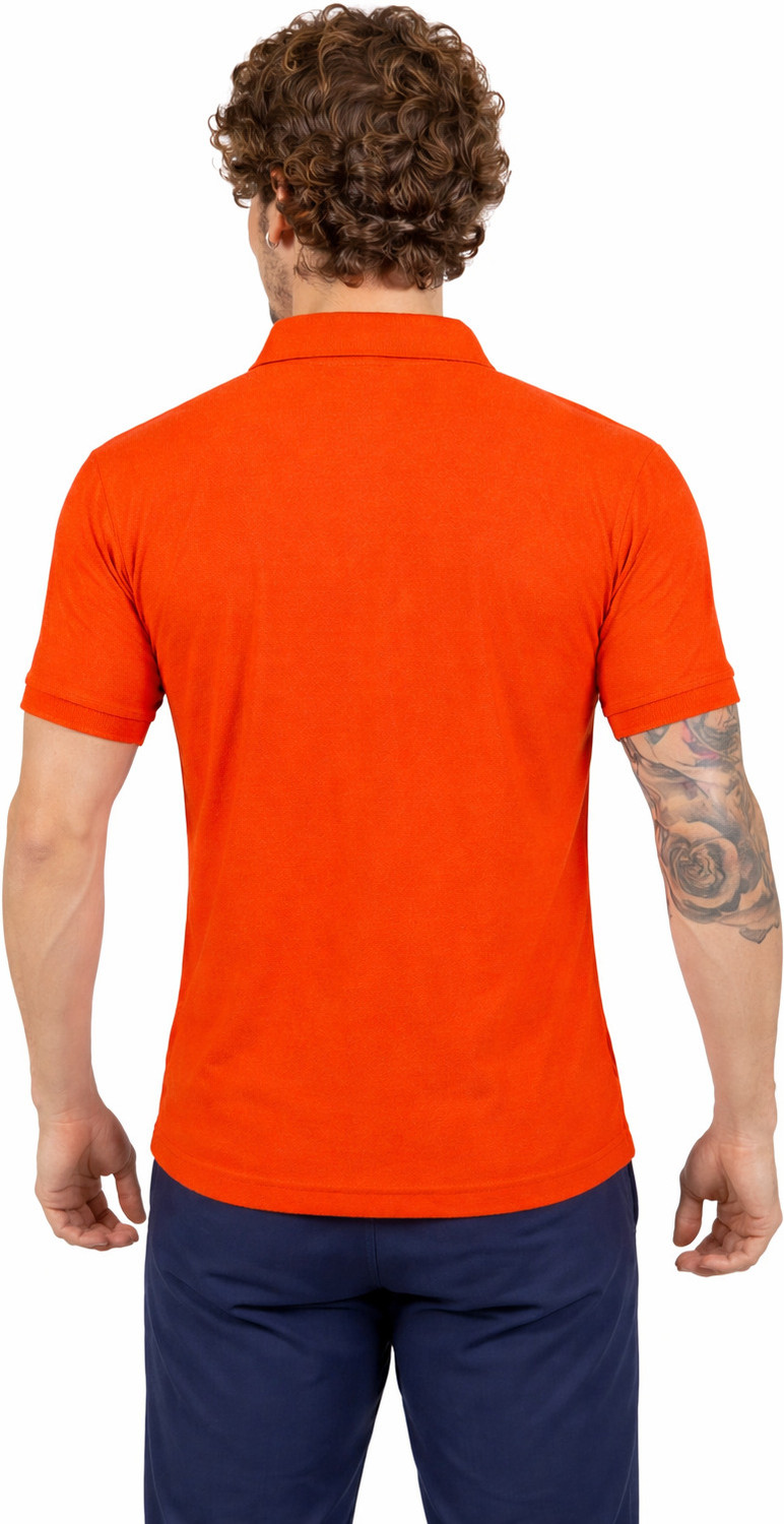 Image of M2HIT Solid Men Polo Neck Red, Orange T-Shirt