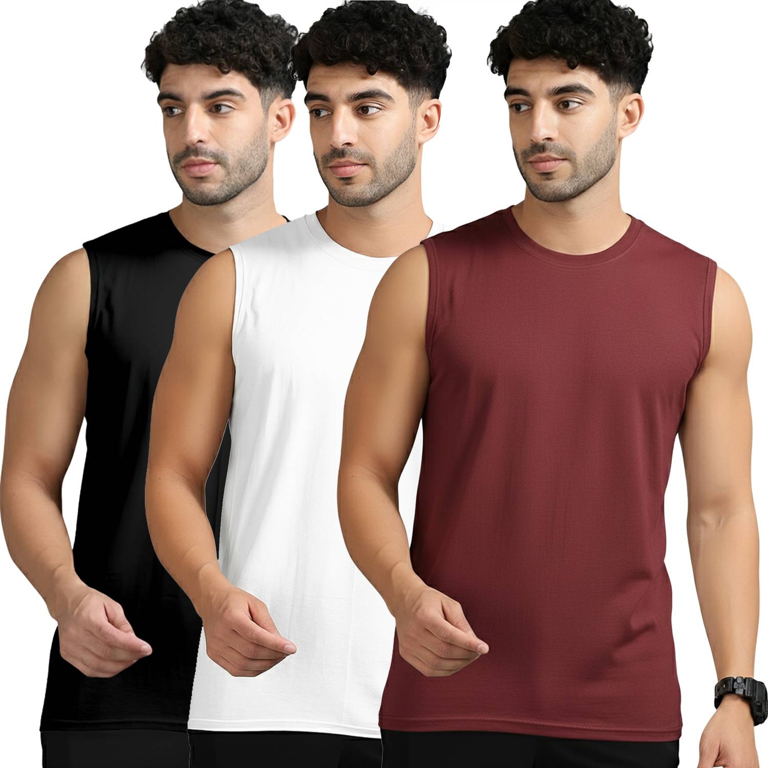 Jangoboy Men Multicolor Round Neck T-Shirt Pack of 3