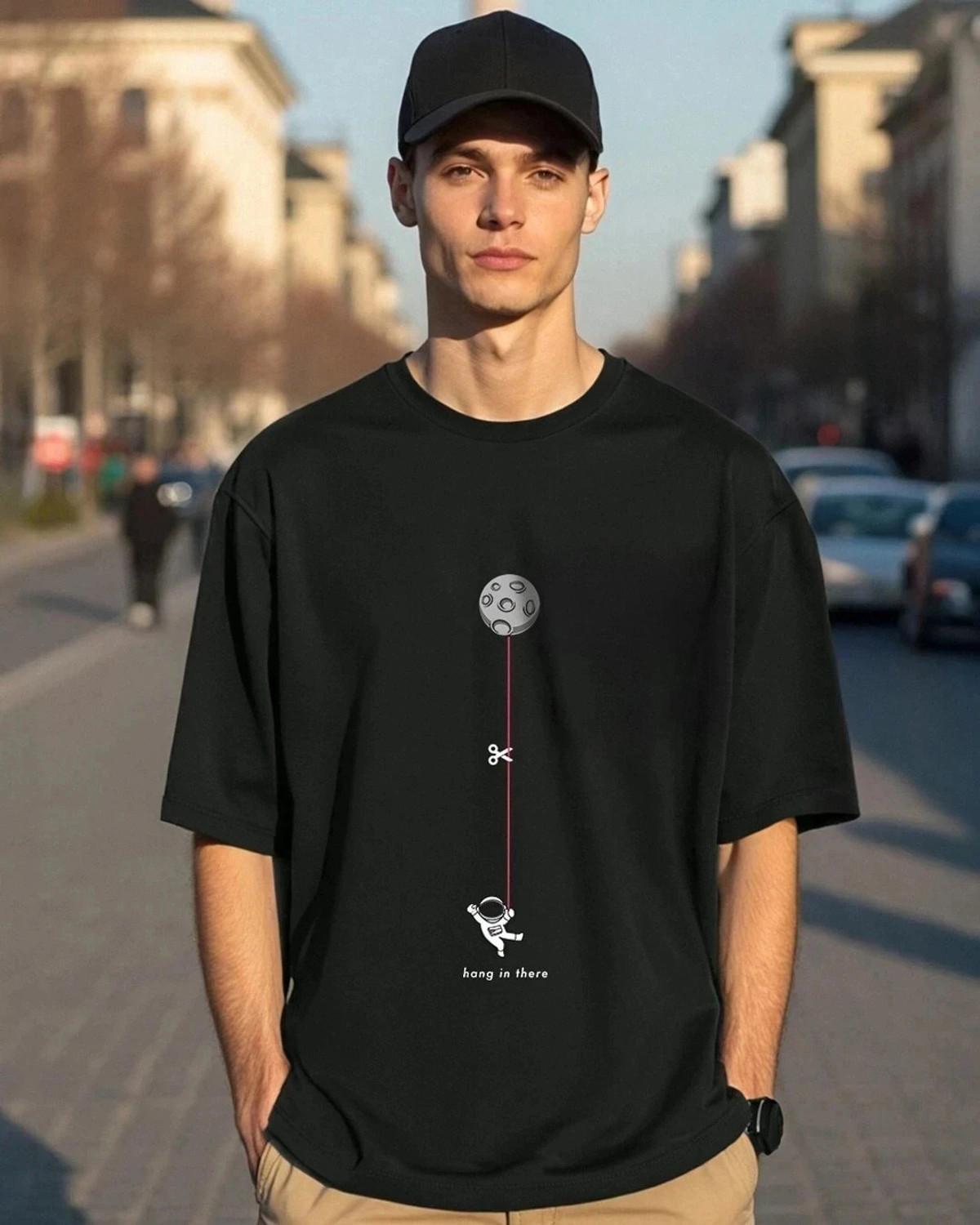 Image of BEWAKOOF Printed Men Round Neck Black T-Shirt