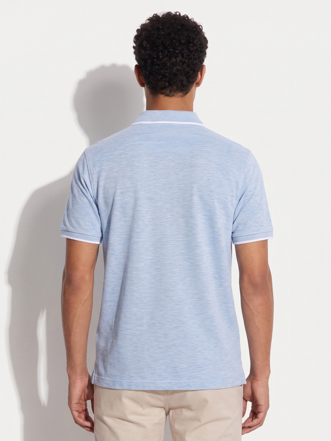 Image of HIGHLANDER Self Design Men Polo Neck Blue T-Shirt