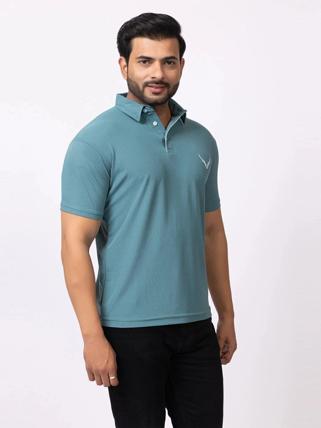 Image of BUFFARO Solid Men Polo Neck Multicolor T-Shirt