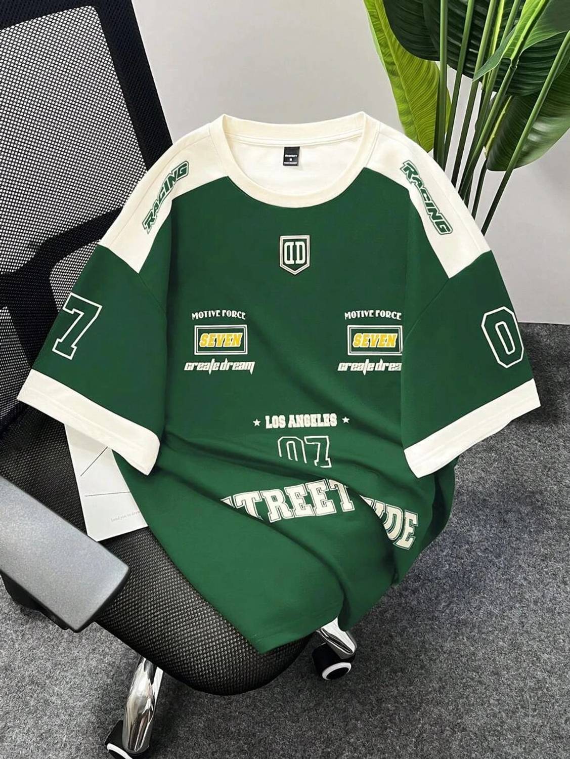 THALASI Men Green Crew Neck T-Shirt - Image 3
