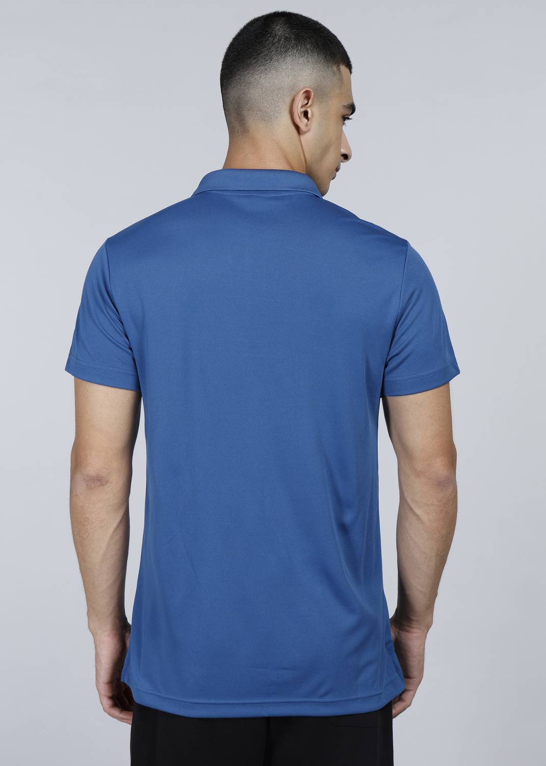 ADIDAS Printed Men Polo Neck Blue T-Shirt - Image 4