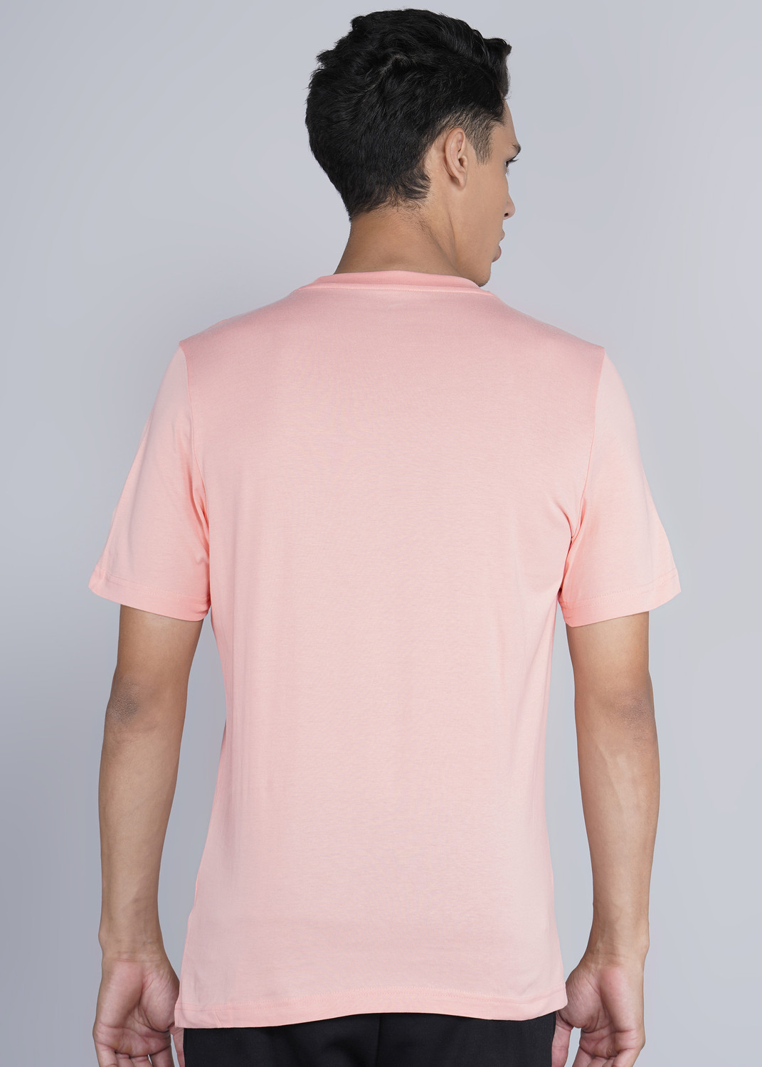 Image of PUMA Solid Men Crew Neck Pink T-Shirt