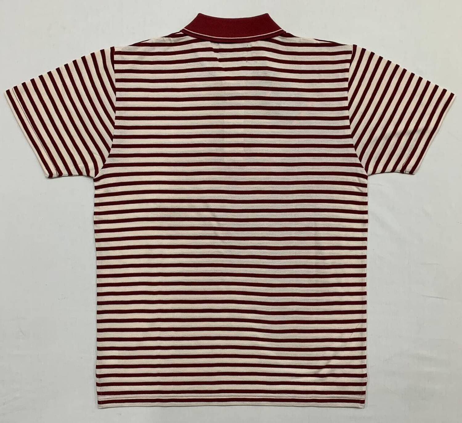 MARRINER Striped Men Polo Neck Maroon T-Shirt - Image 2