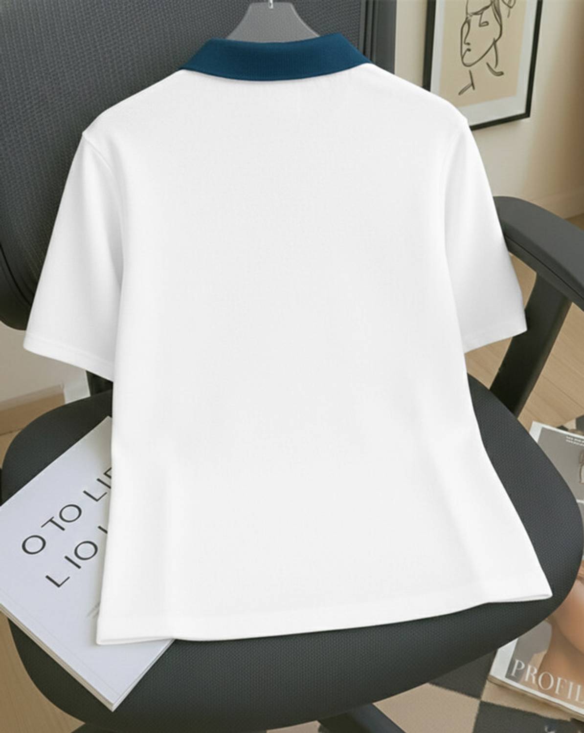 ENITOR Men Polo Neck White T-Shirt - Image 2