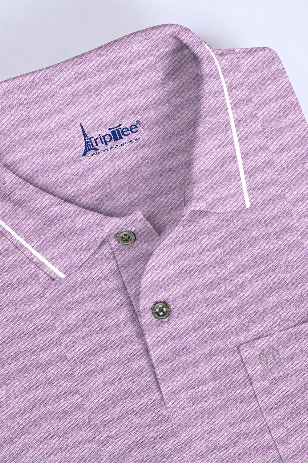 Image of Triptee Solid Men Polo Neck Purple T-Shirt