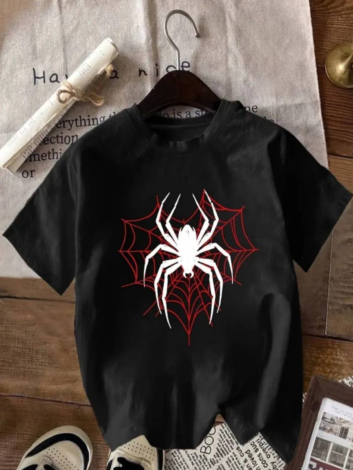 HOC Printed Women Black Round Neck T-Shirt - Image 1