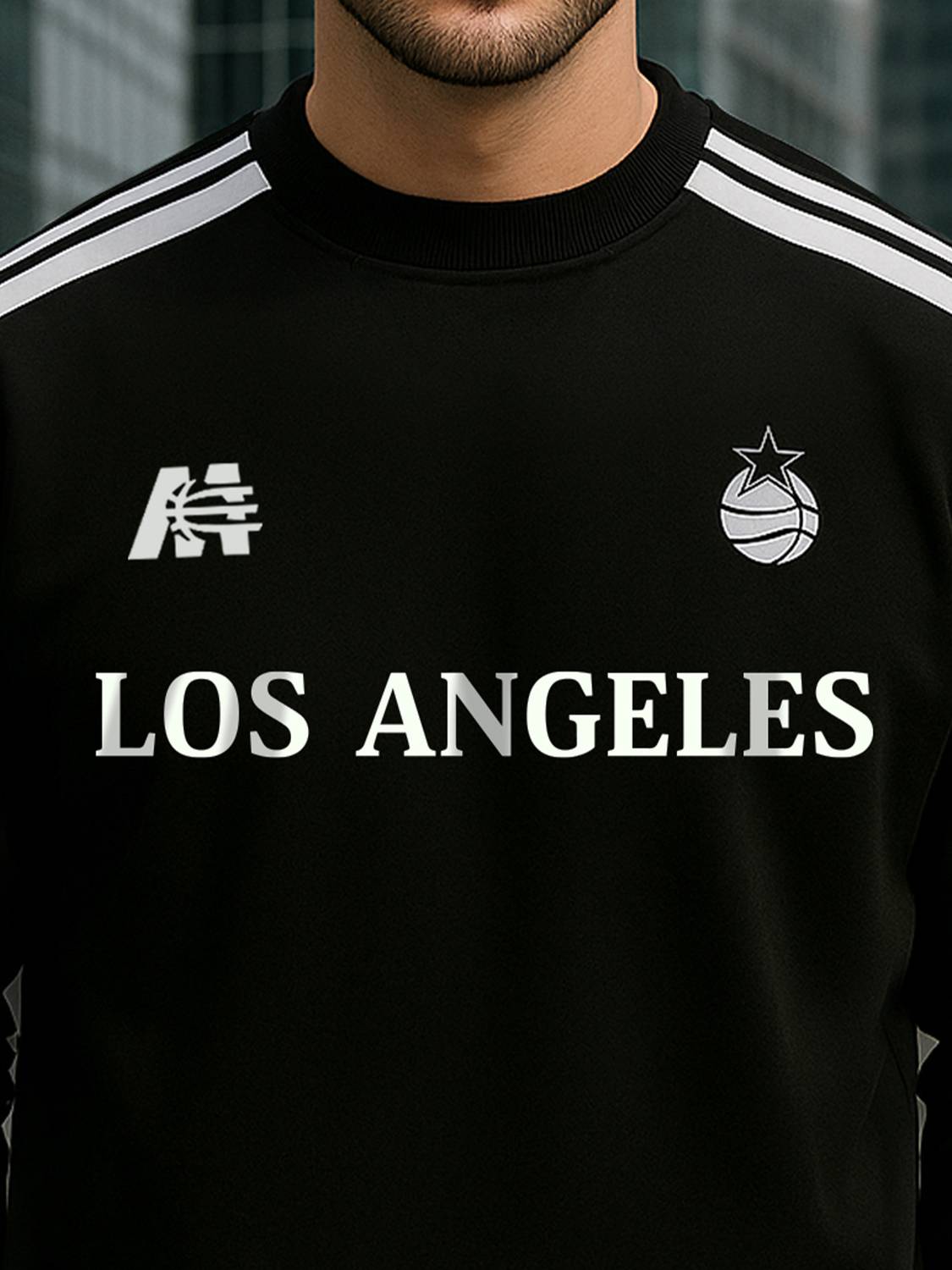 Jump Cuts Black Men Round Neck T-Shirt - Image 5