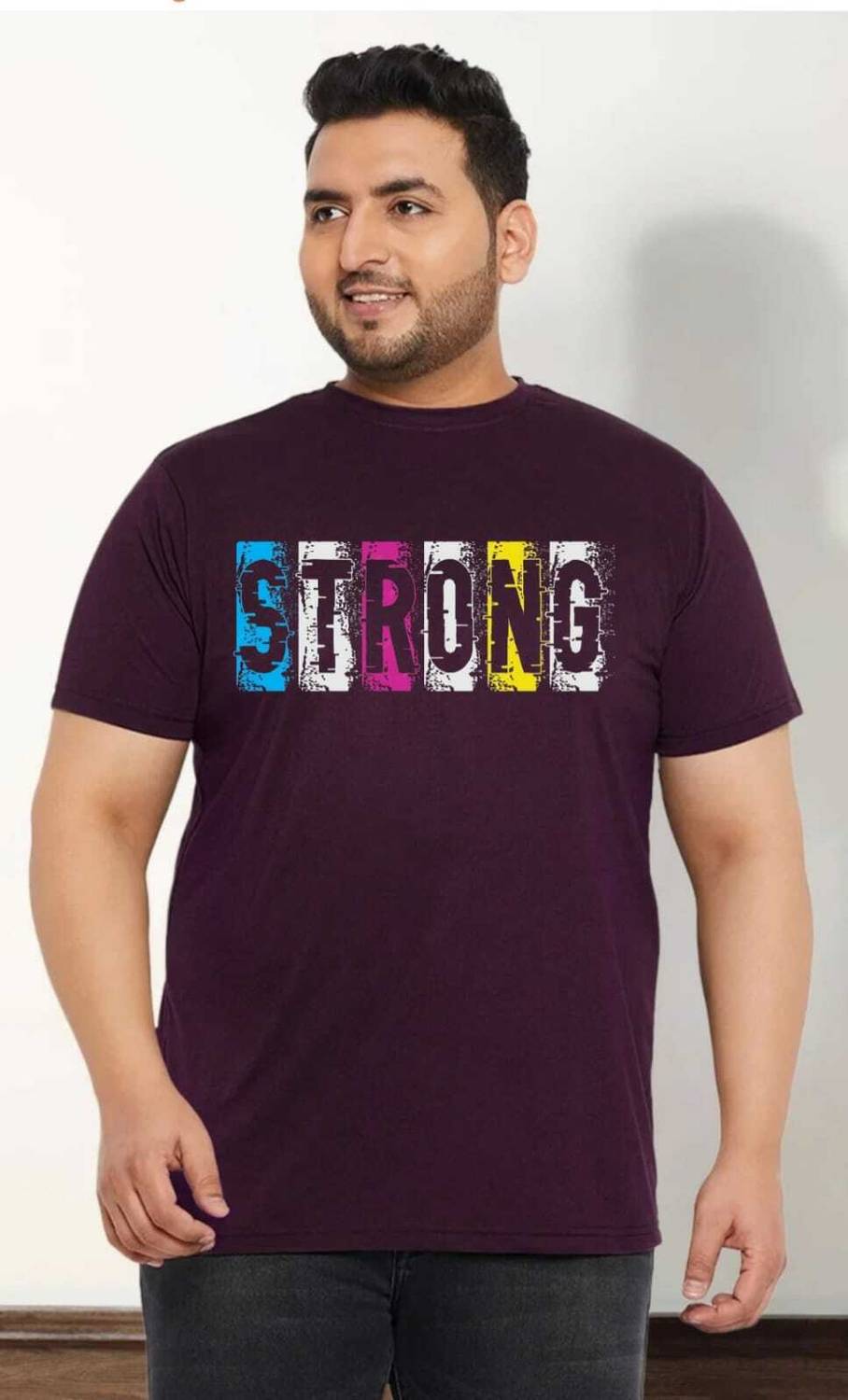 ANUBHAVGARMENT Printed Men Round Neck Purple T-Shirt