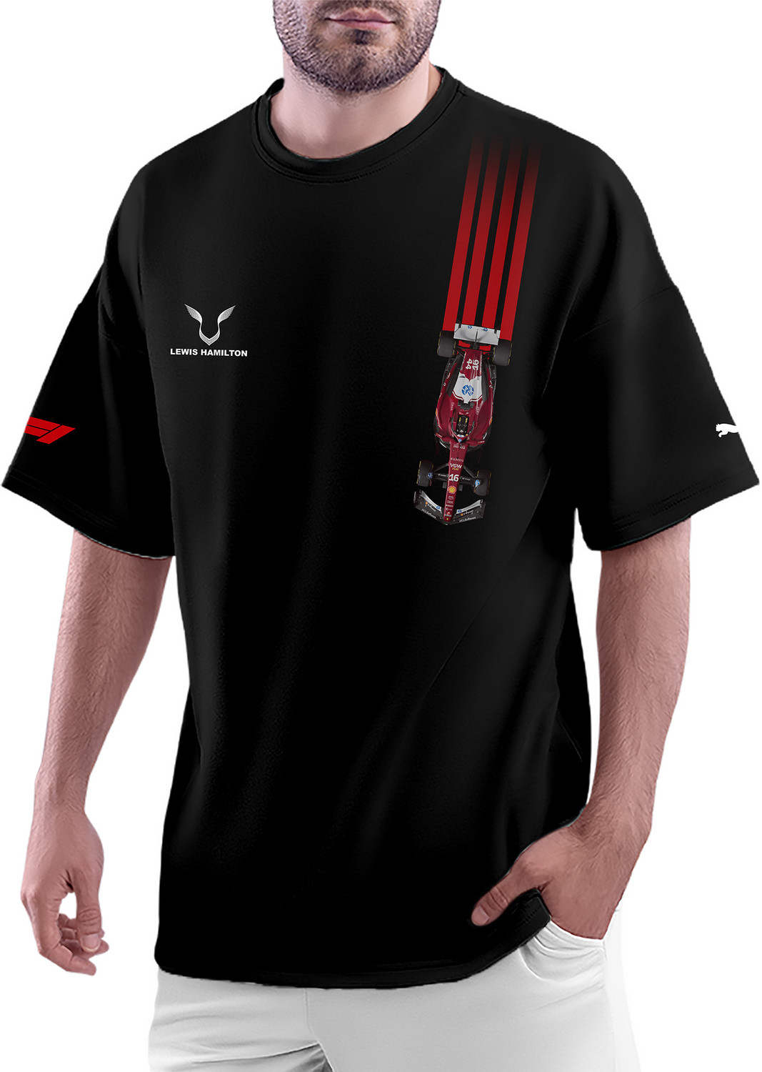 Image of RA Garments Graphic Print Men Round Neck Black T-Shirt