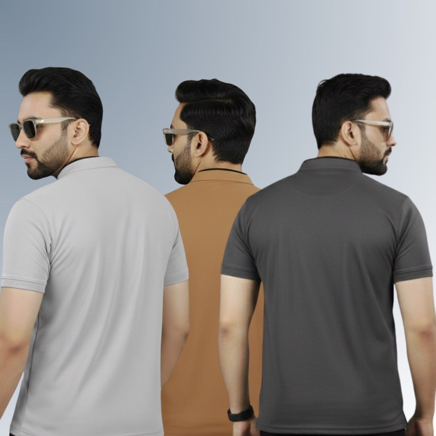 Image of BUFFARO Solid Men Mandarin Collar Multicolor T-Shirt