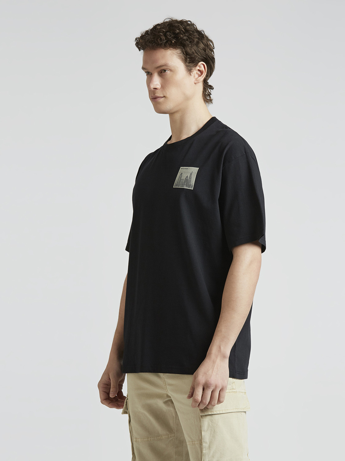 Image of Pepe Jeans Printed Men Crew Neck Black T-Shirt