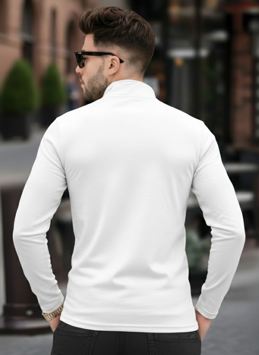 Image of TRIPR Solid Men Henley Neck White T-Shirt