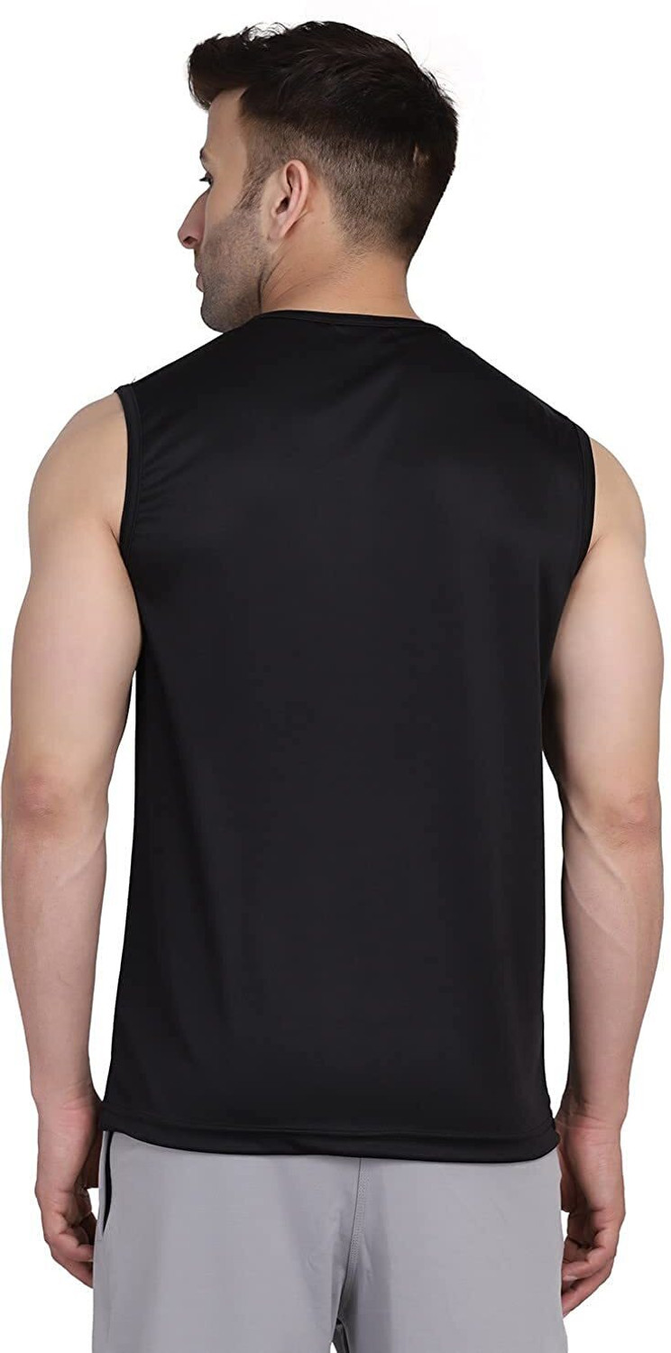 Image of UDI n ADI Solid Men Round Neck Blue, Black T-Shirt