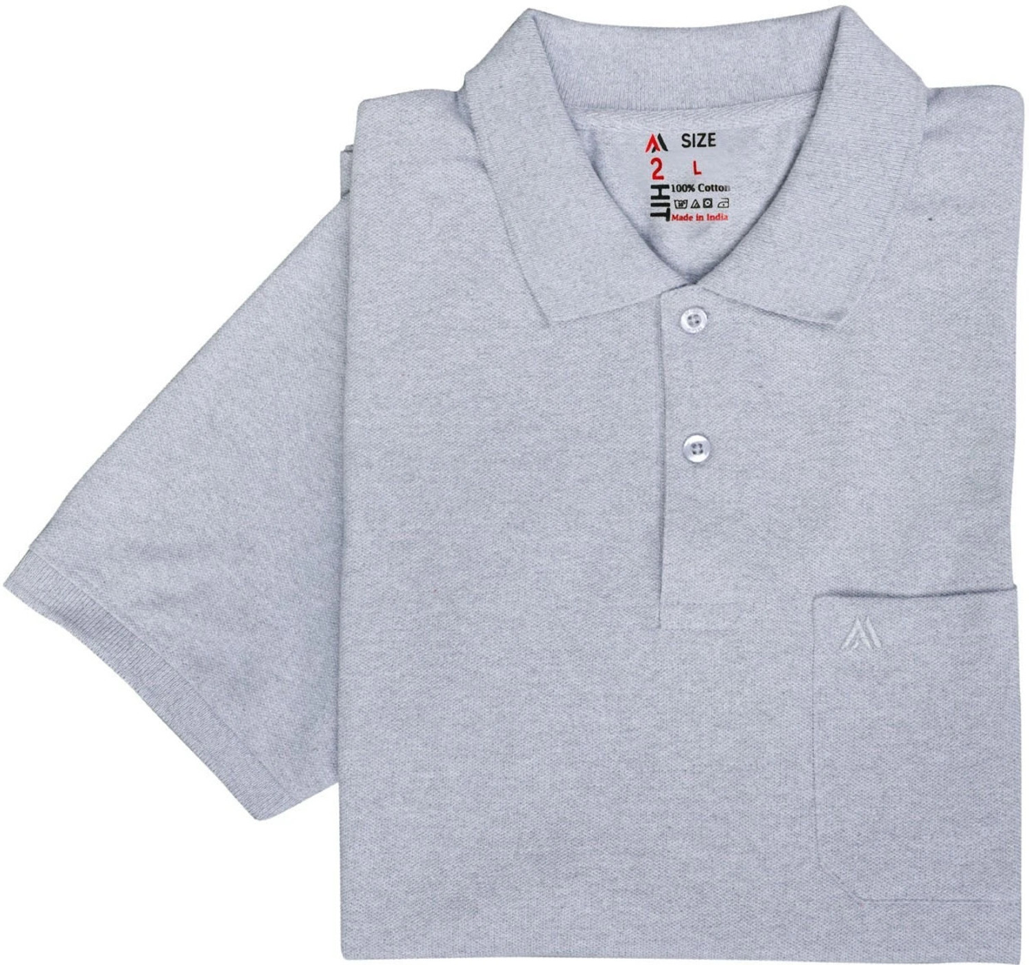 Image of M2HIT Solid Men Polo Neck Grey, Orange T-Shirt