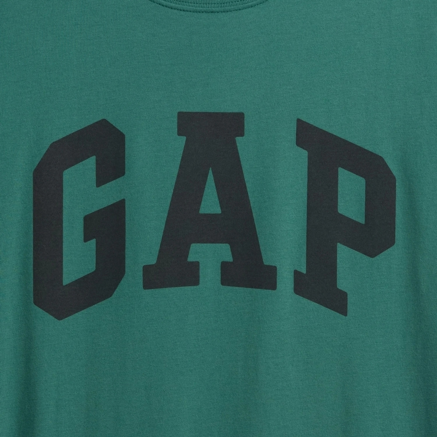 Image of GAP Typography Men Crew Neck Green T-Shirt