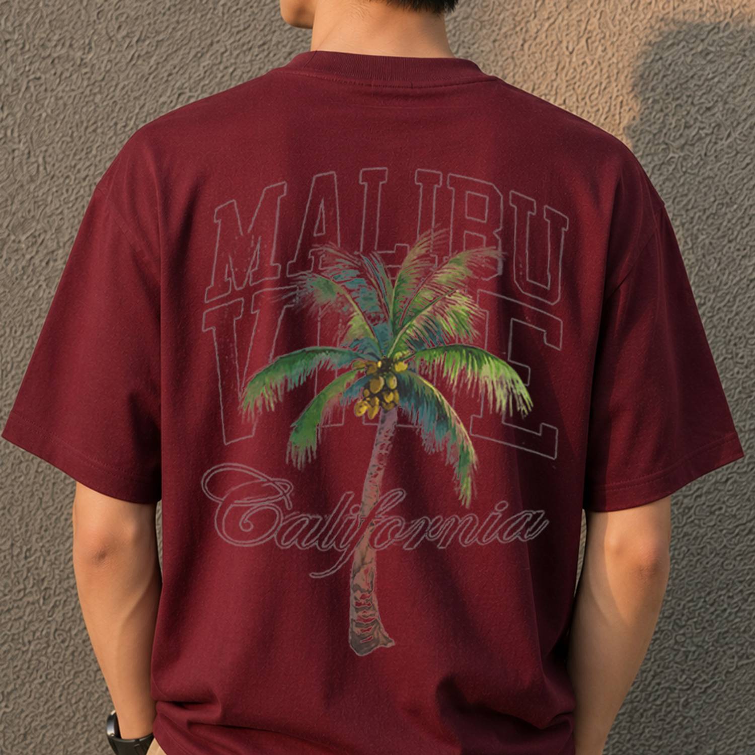 GLOBAL NOMAD Maroon Round Neck T-Shirt - Image 4
