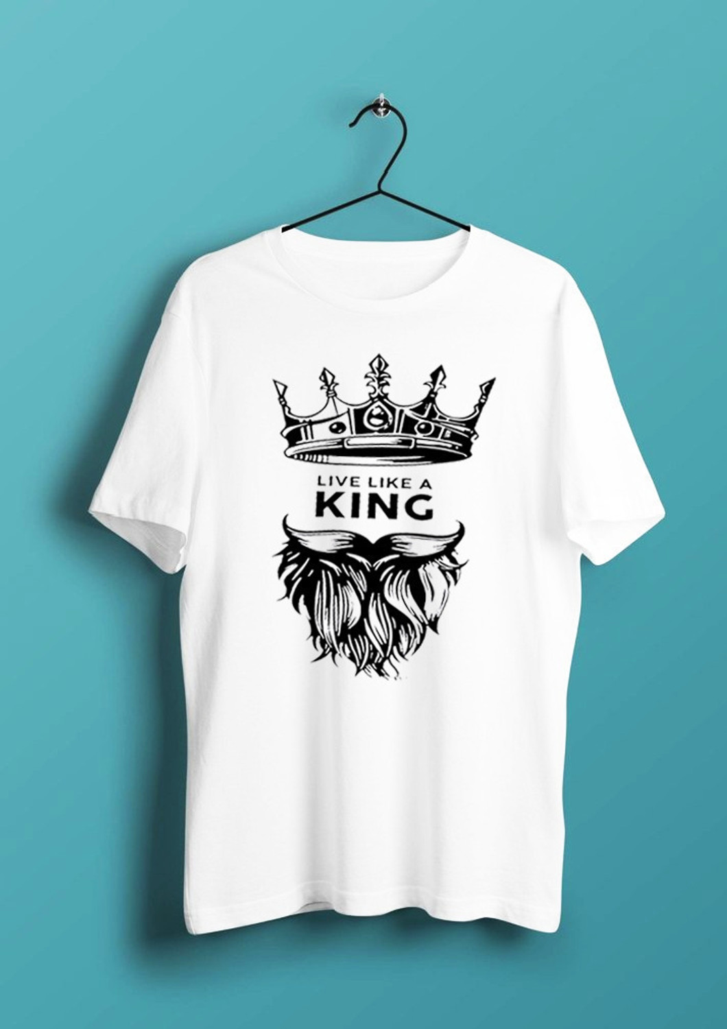 Image of F N D Printed Men Round Neck White T-Shirt