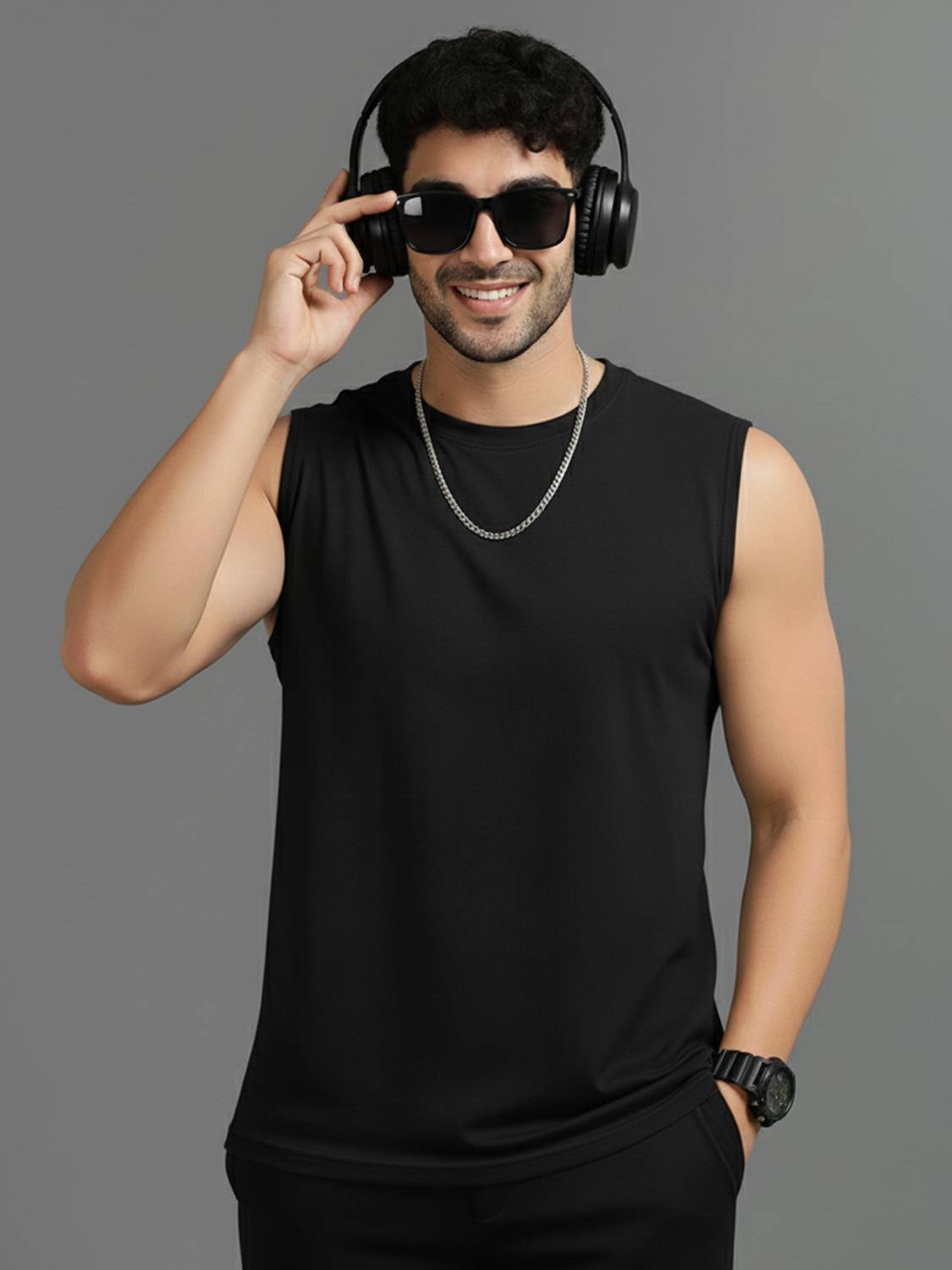 Jangoboy Solid Men Round Neck Black T-Shirt