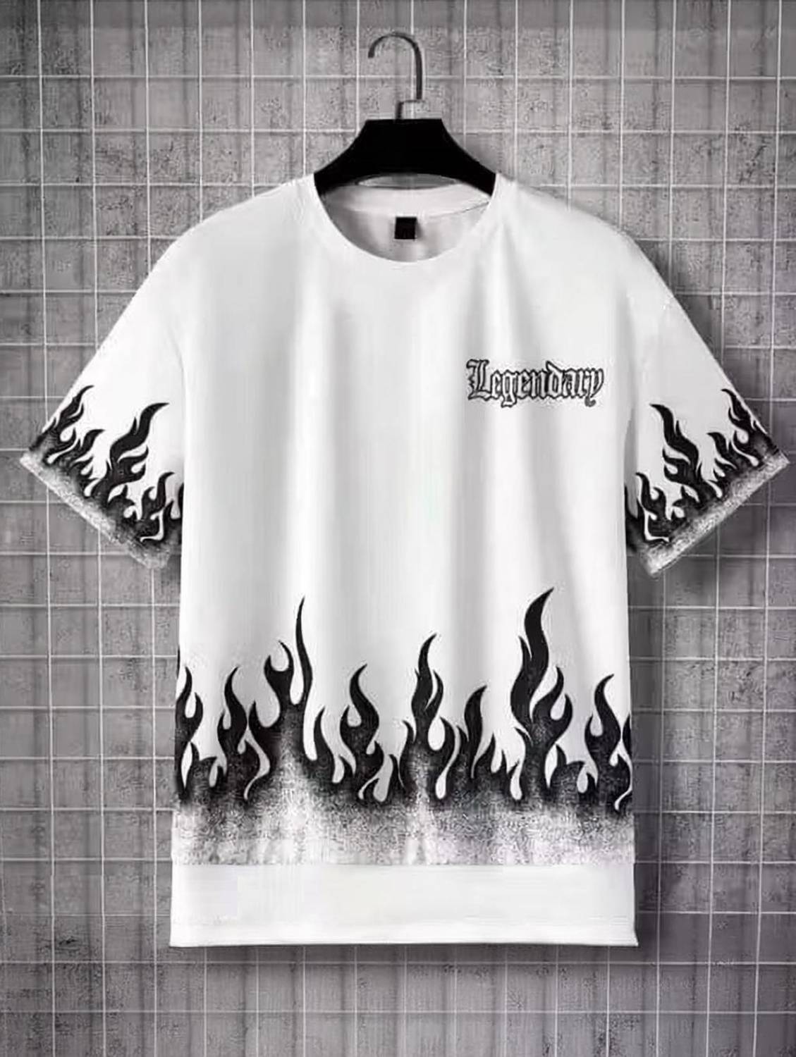 ZAMZAM Printed Men Round Neck White T-Shirt