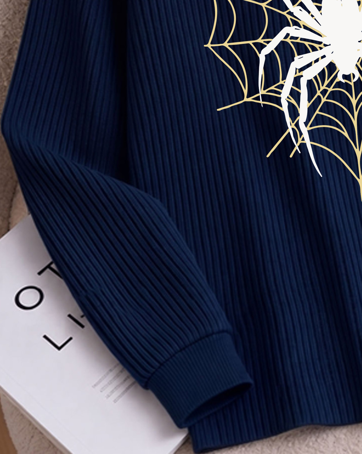 Image of AOOSH Graphic Print Men Polo Neck Dark Blue T-Shirt