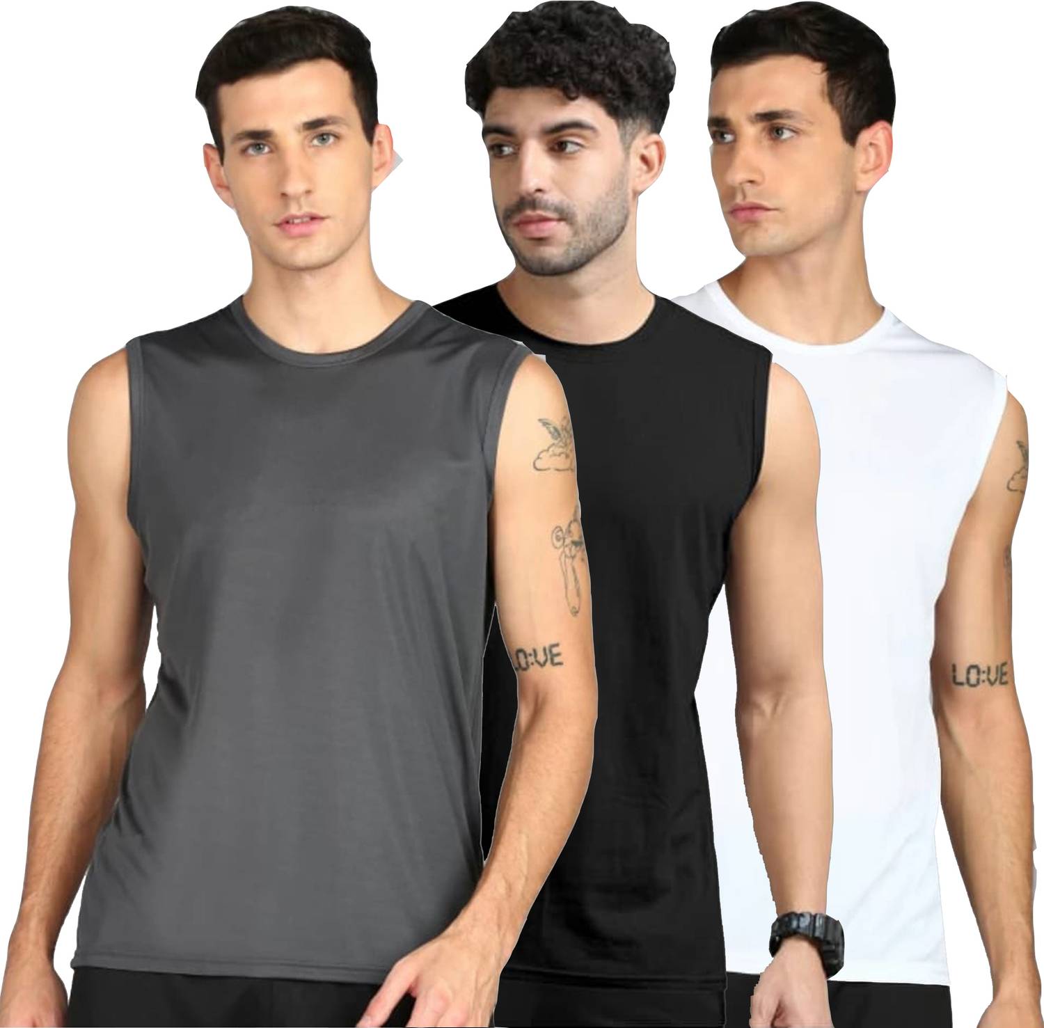 Jangoboy Men Grey Round Neck T-Shirt Pack of 3 - Image 1