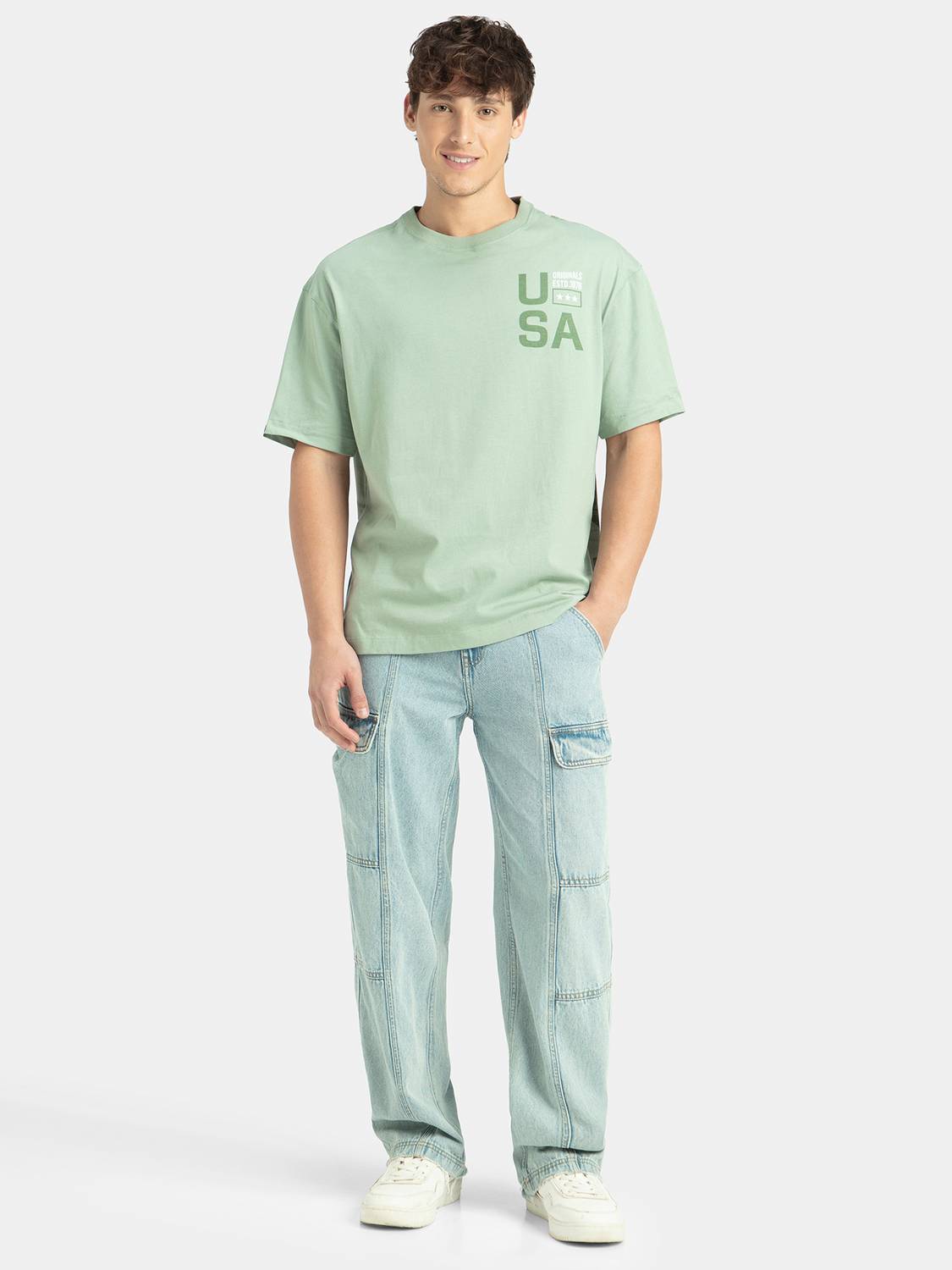 JOCKEY Men Green Round Neck T-Shirt - Image 1