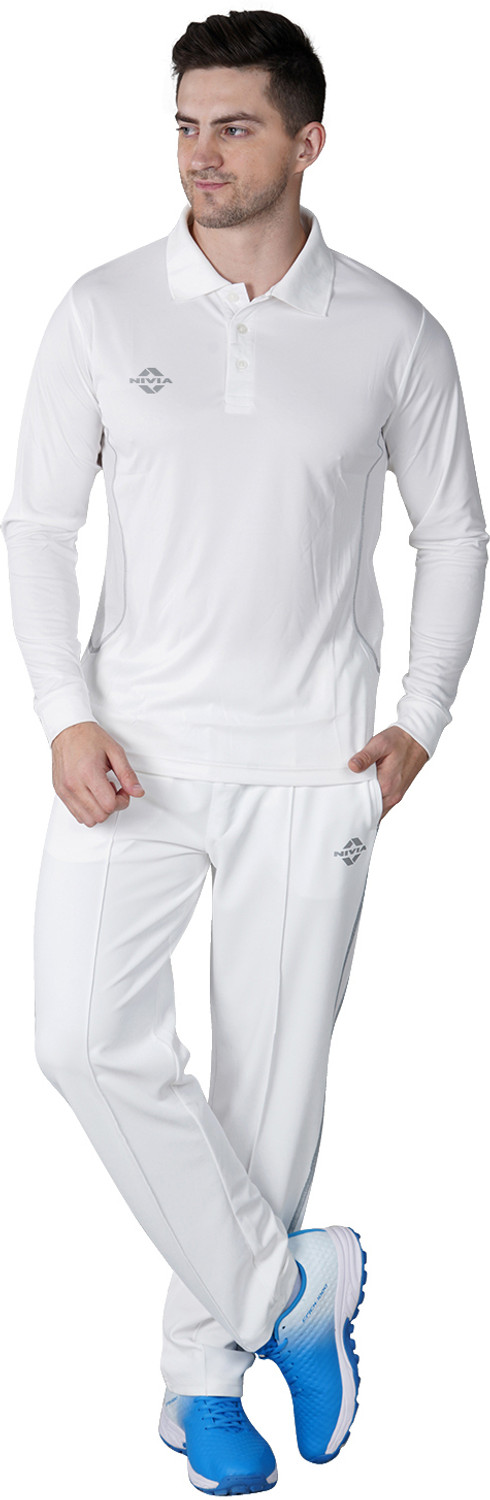 Image of NIVIA Solid Men Polo Neck White T-Shirt