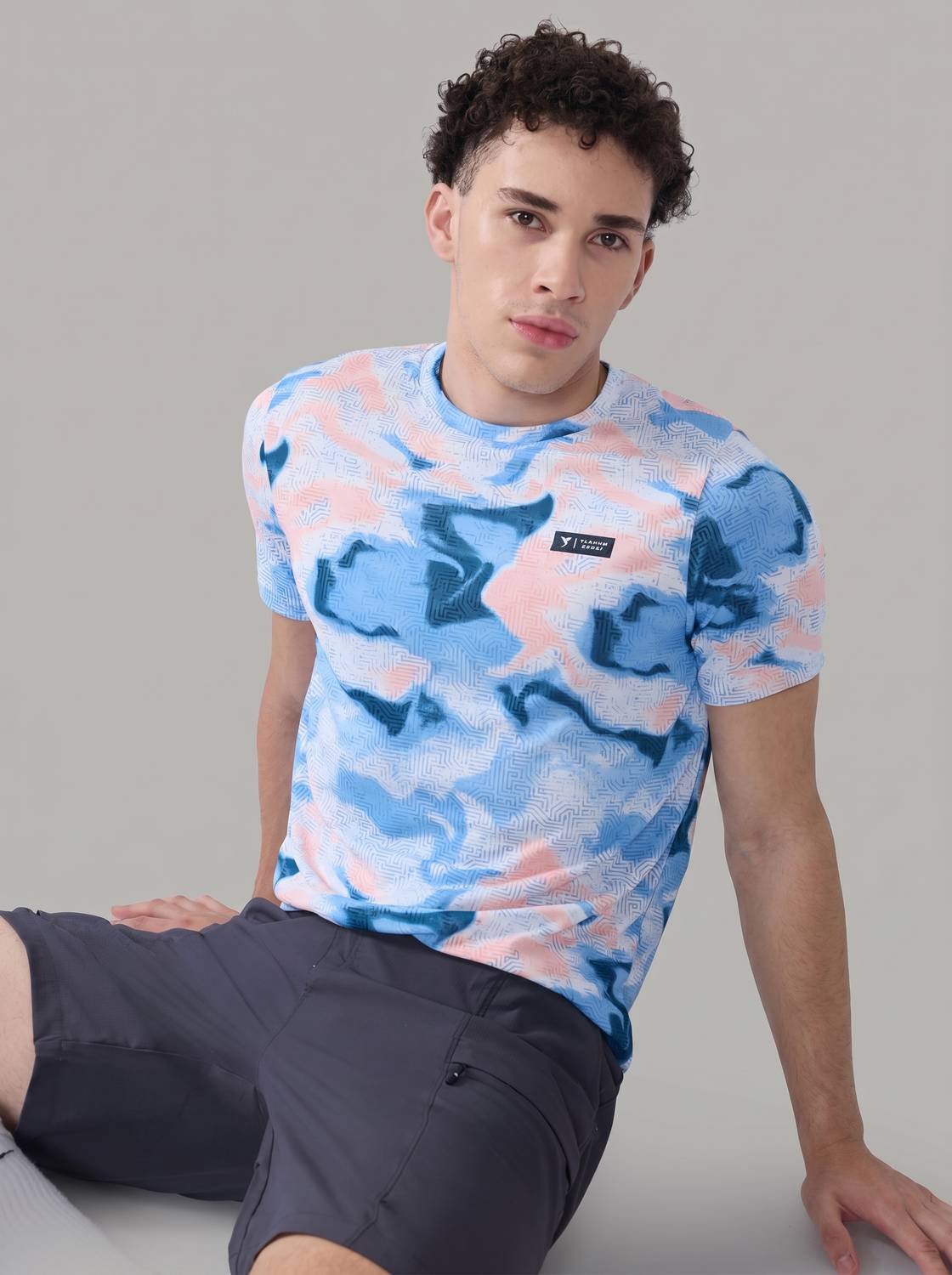 TechnoSport Men Multicolor Polyester T-Shirt - Image 1