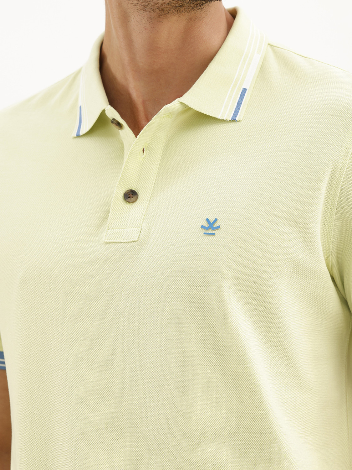 Image of WROGN Striped Men Polo Neck Multicolor T-Shirt