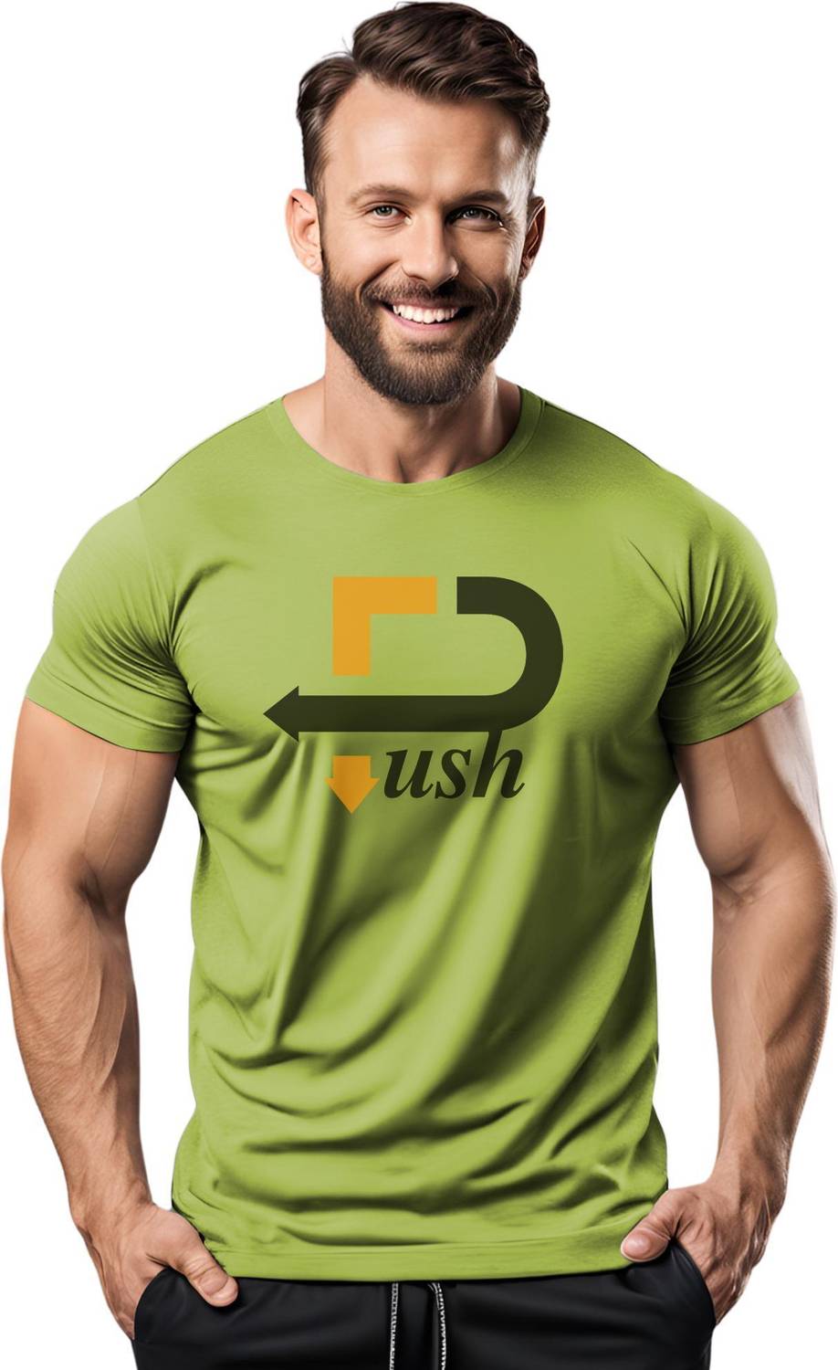3colors Printed Men Round Neck Green T-Shirt