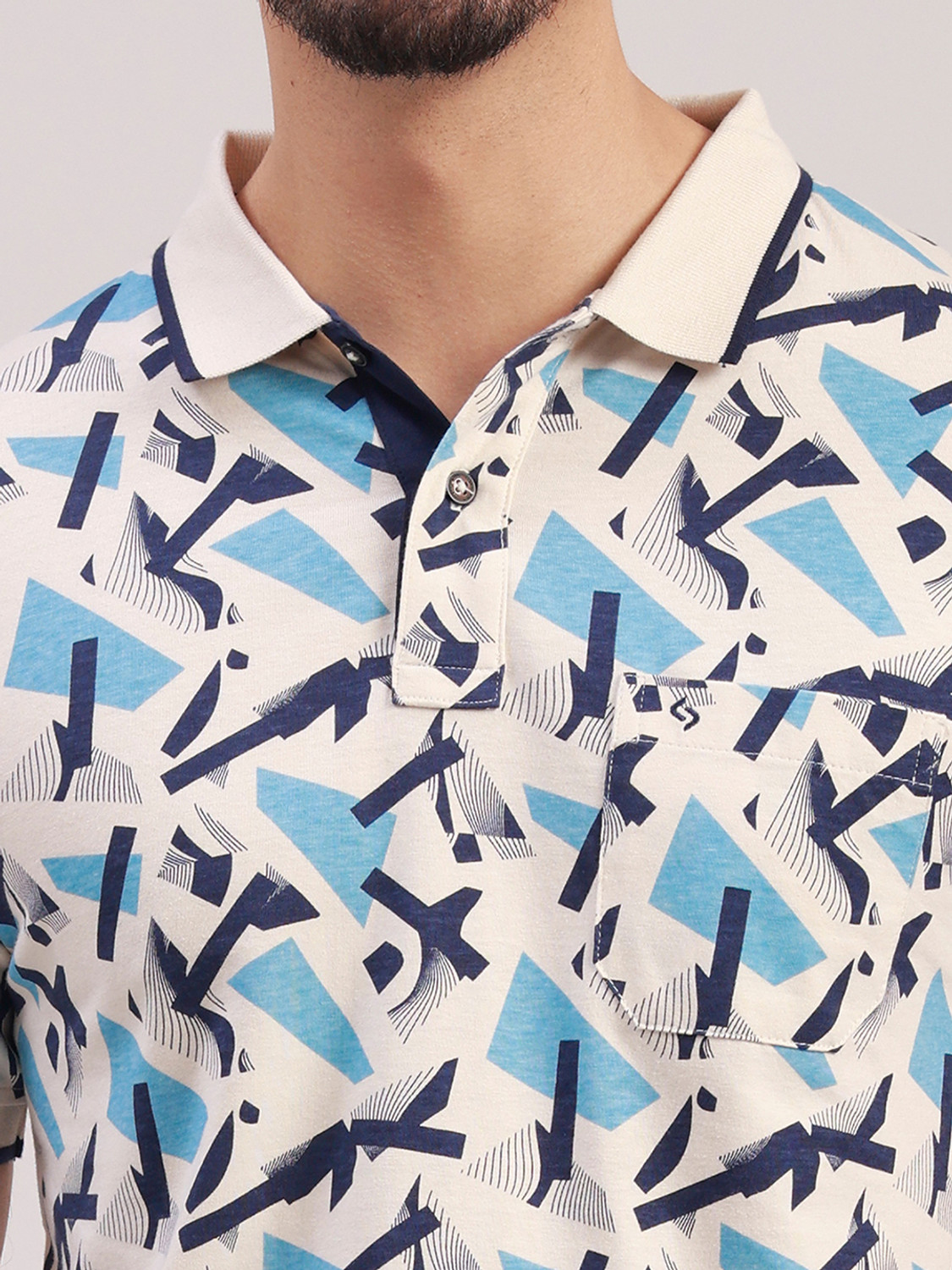 Image of Classic Polo Printed Men Polo Neck Multicolor T-Shirt