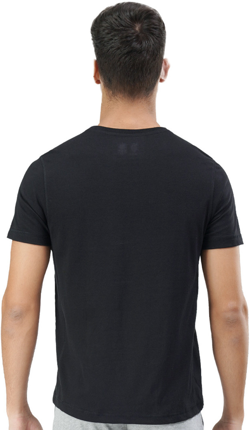 Image of U.S. POLO ASSN. Printed Men Round Neck Black T-Shirt