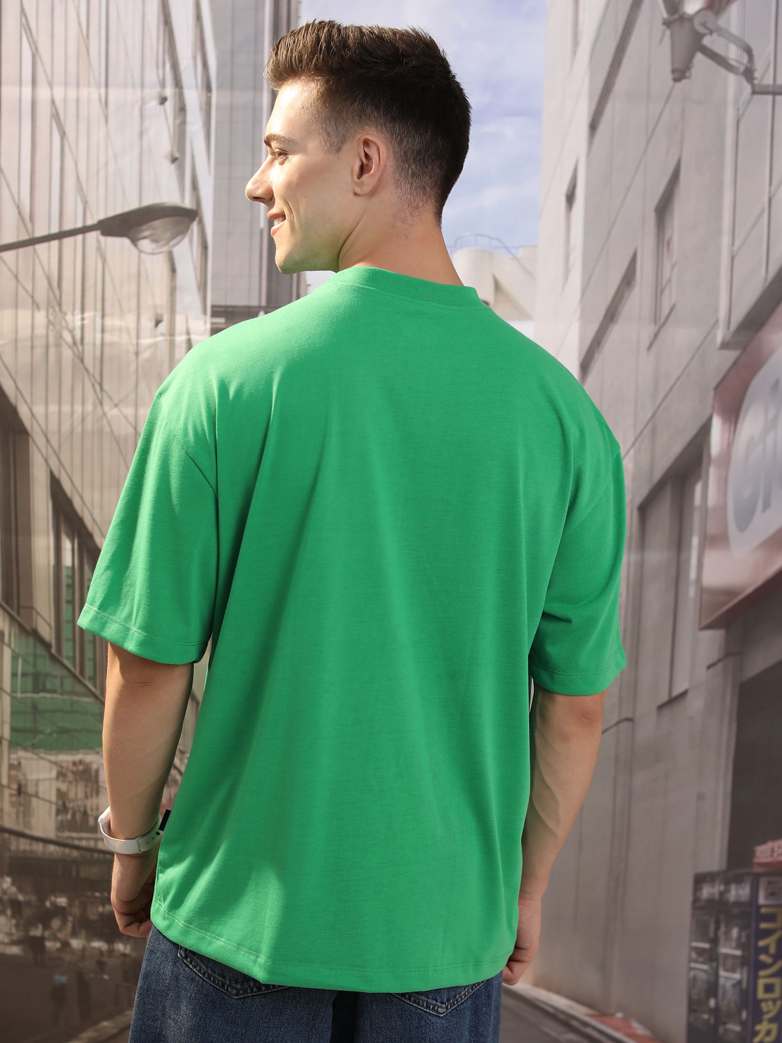 Image of HIGHLANDER Printed, Typography Men Round Neck Green T-Shirt